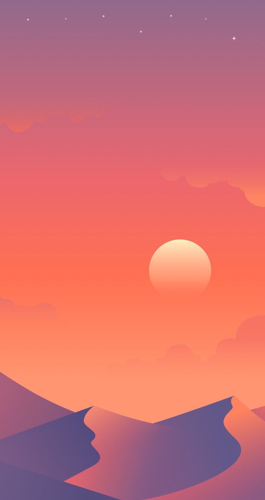 Minimalist Desert At Sunset Wallpapers