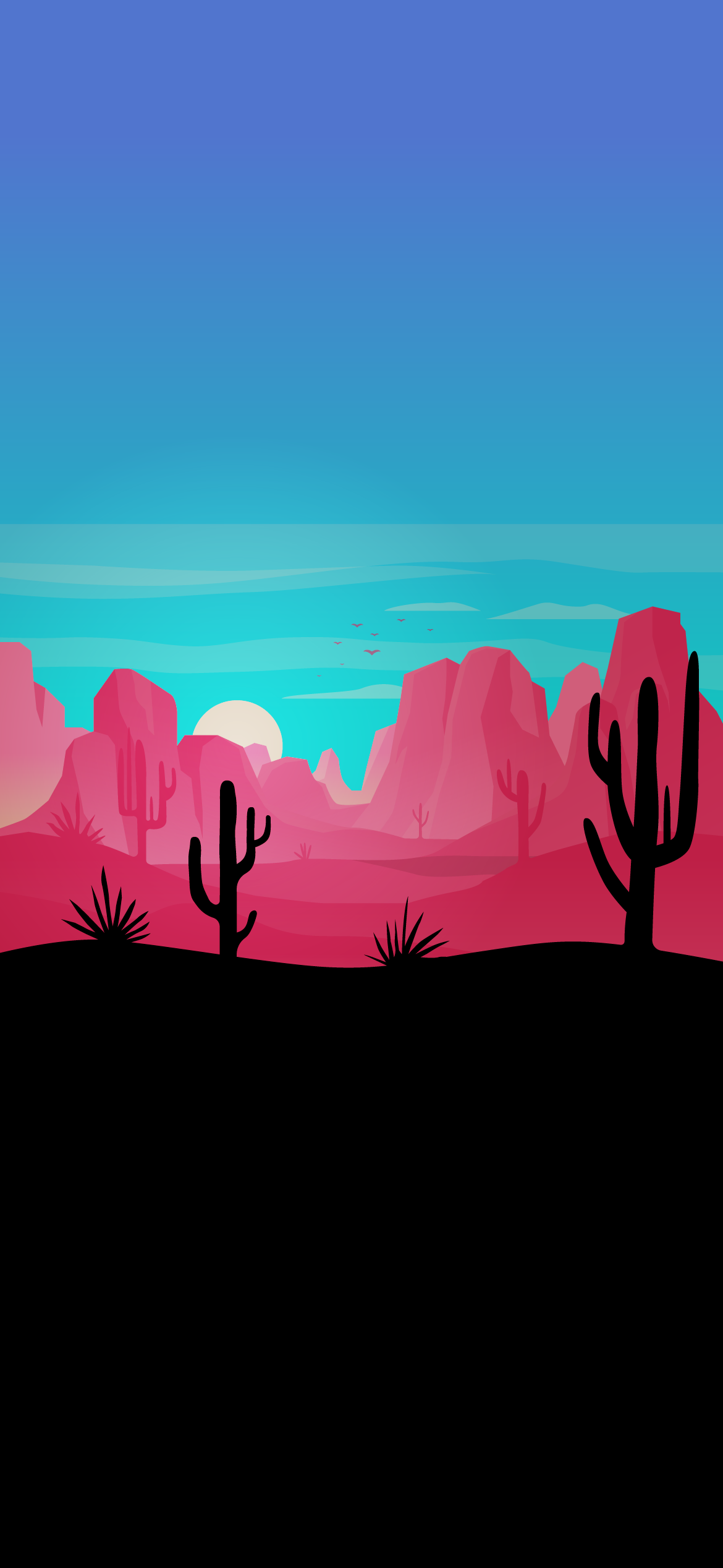 Minimalist Desert At Sunset Wallpapers