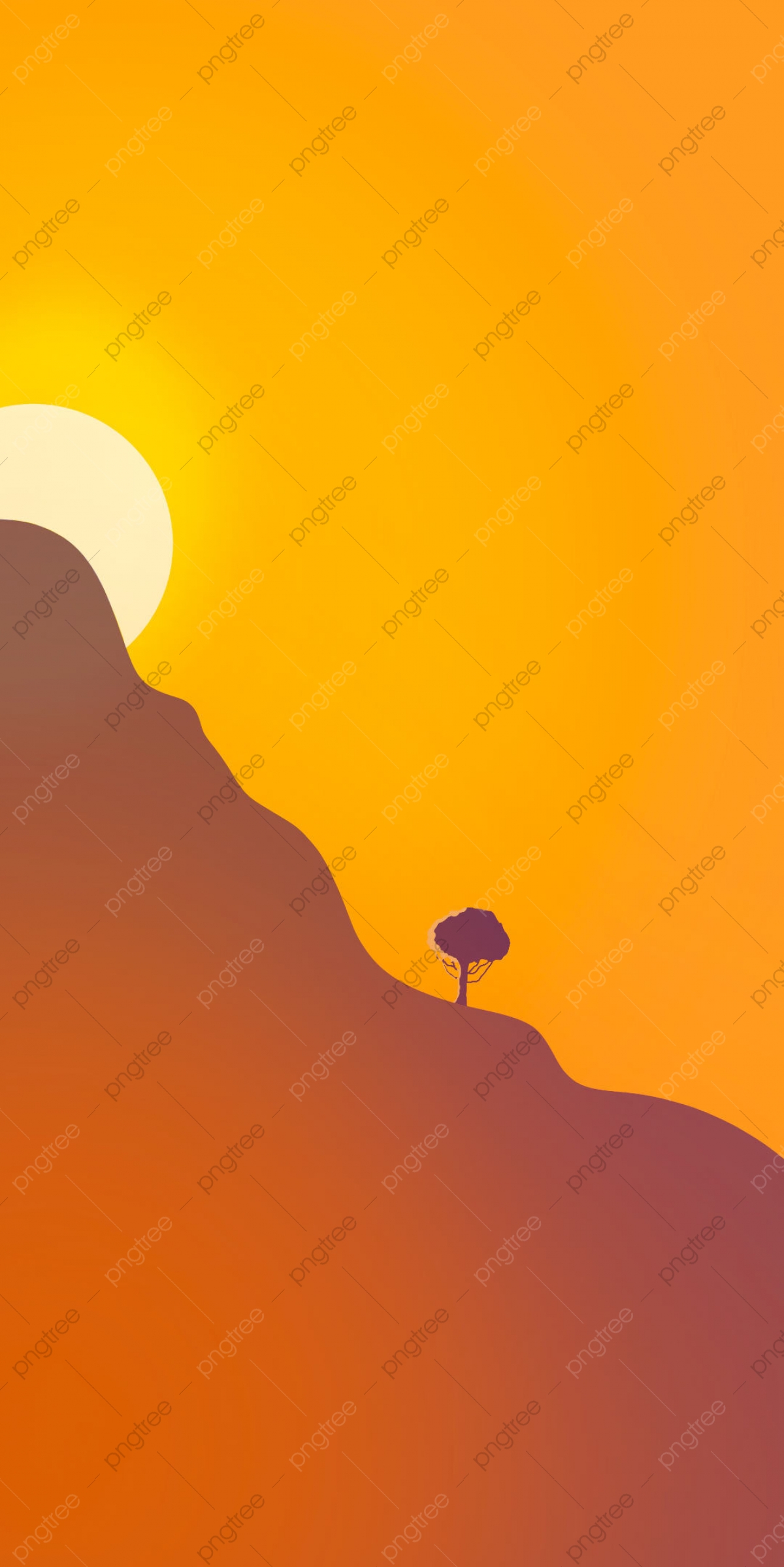 Minimalist Desert At Sunset Wallpapers