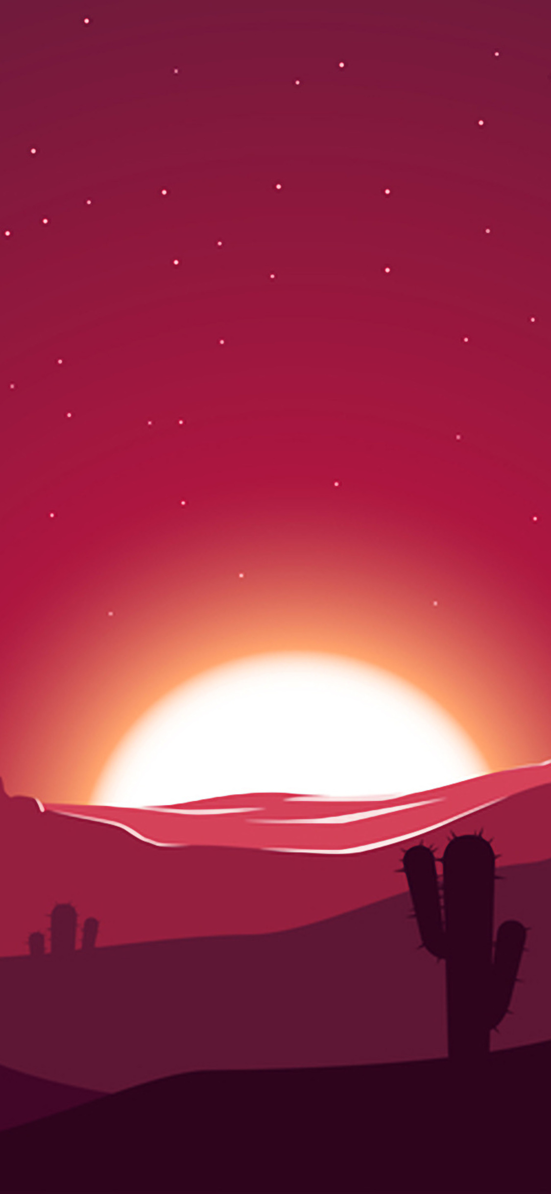 Minimalist Desert At Sunset Wallpapers