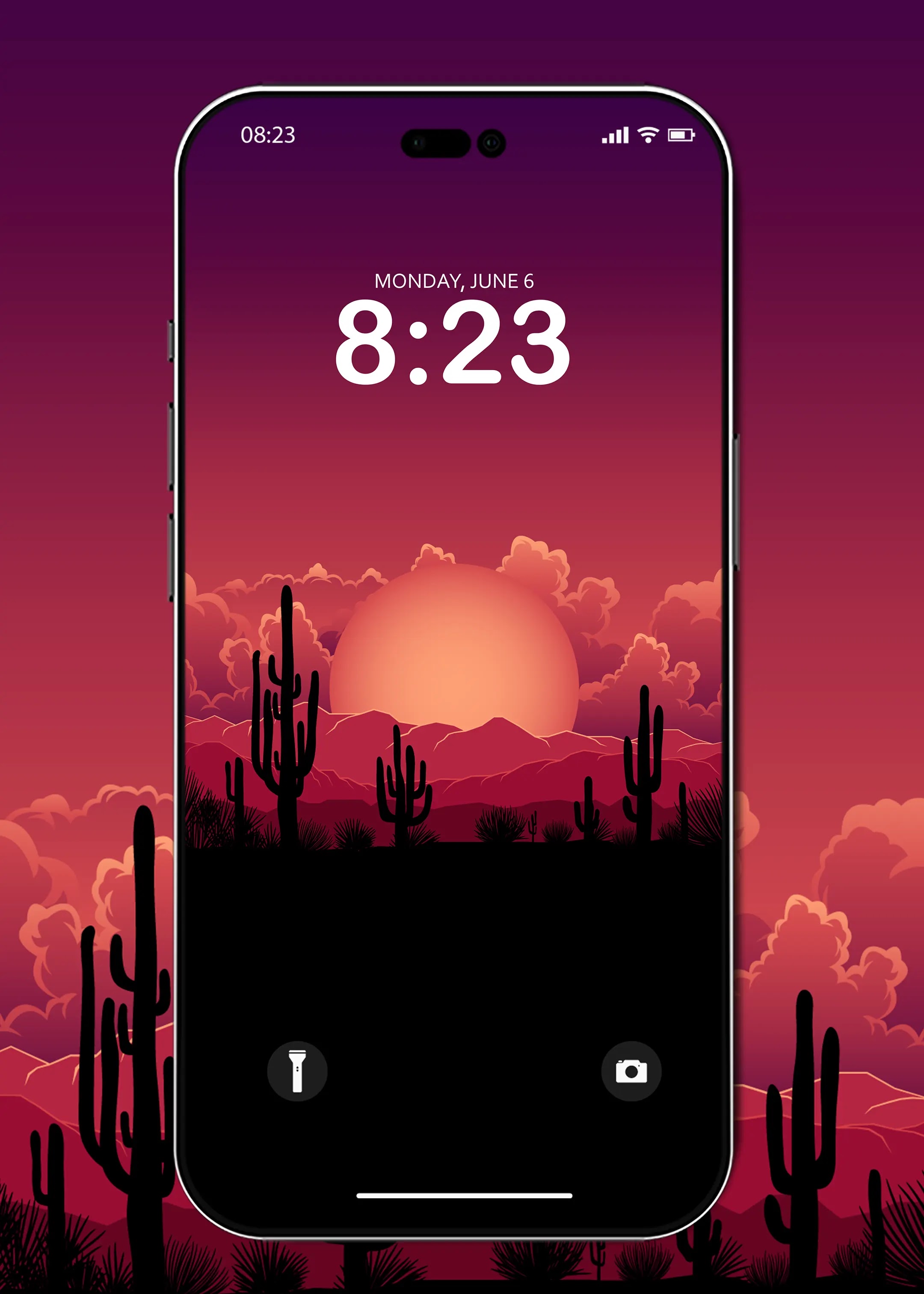 Minimalist Desert At Sunset Wallpapers