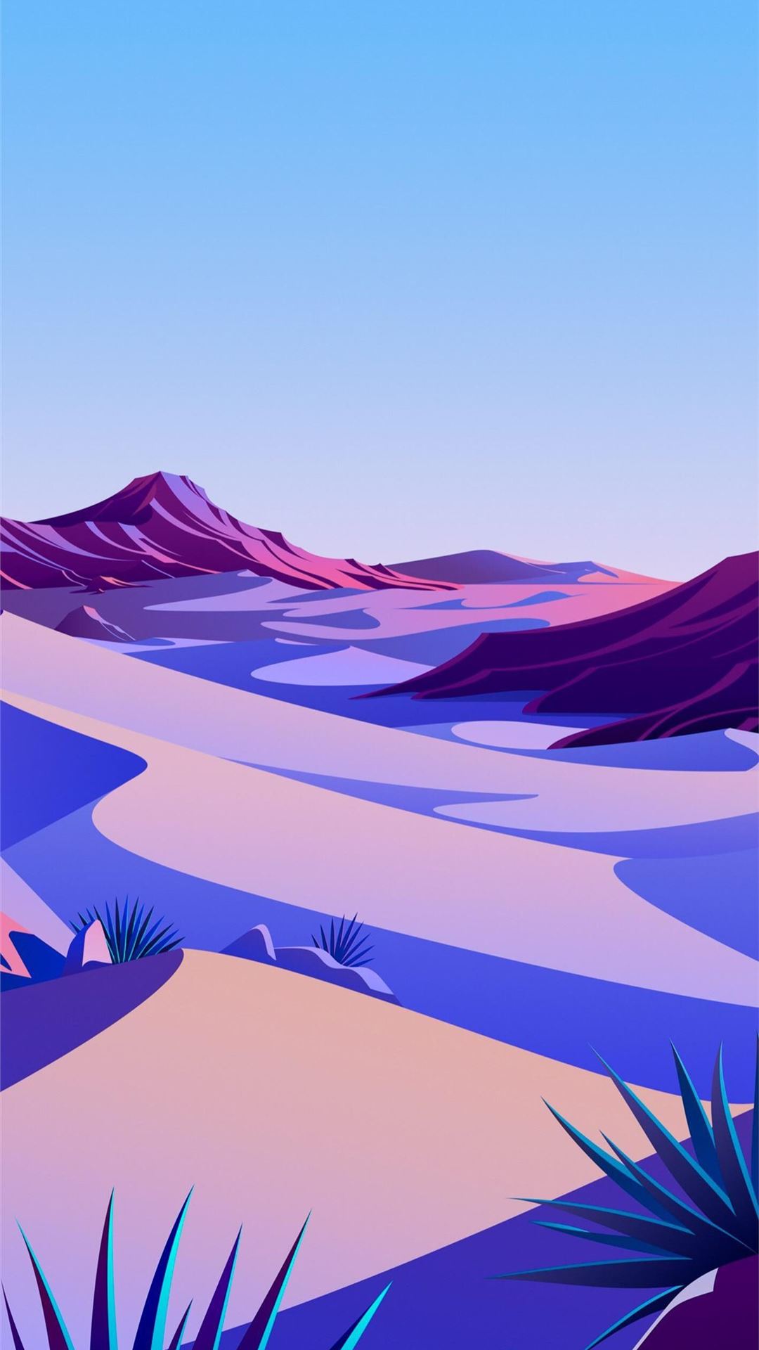 Minimalist Desert At Sunset Wallpapers