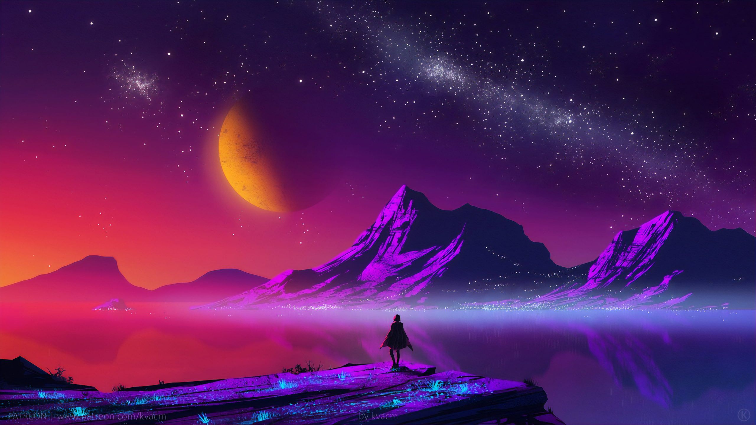 Moon Sci Fi Landscape 4K Digital Art Wallpapers