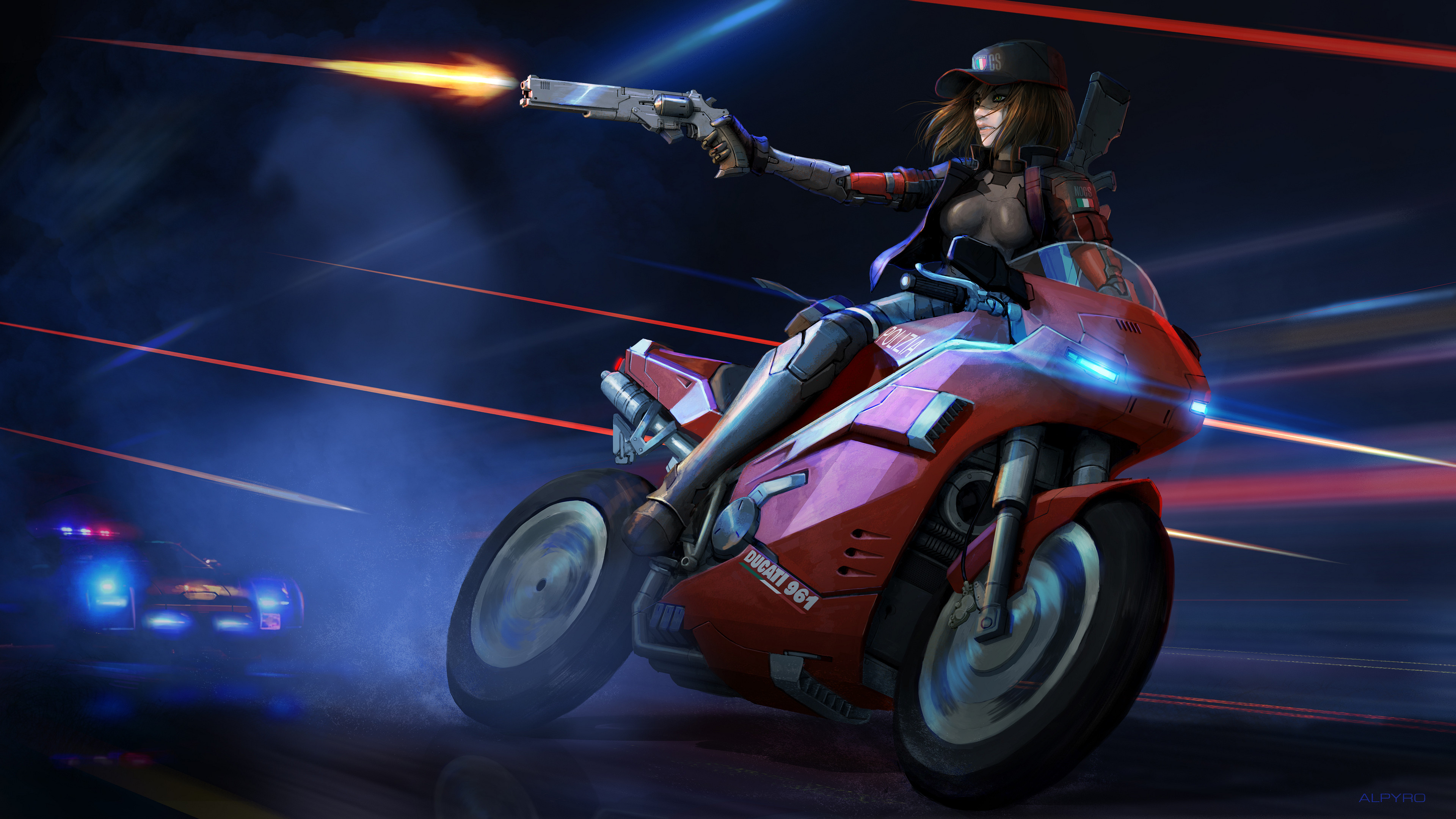 Motorcycle Futuristic Women Rider Wallpapers