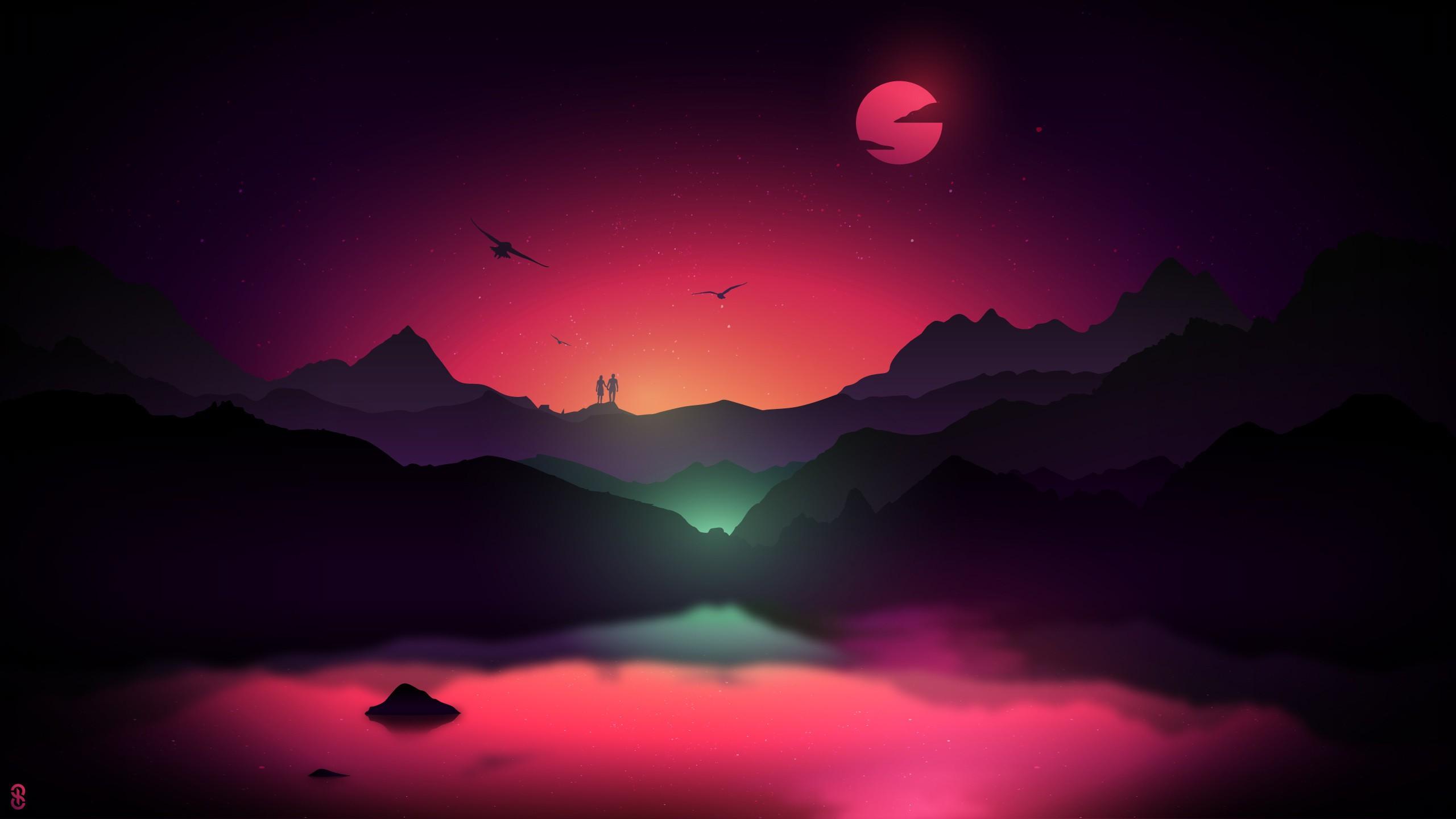 Mountain Sunset Digi Art Wallpapers