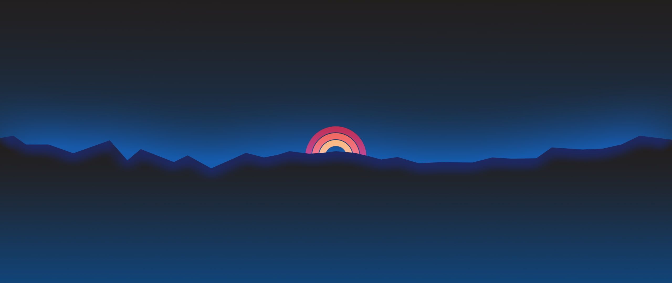 Neon Retrowave Hills Wallpapers