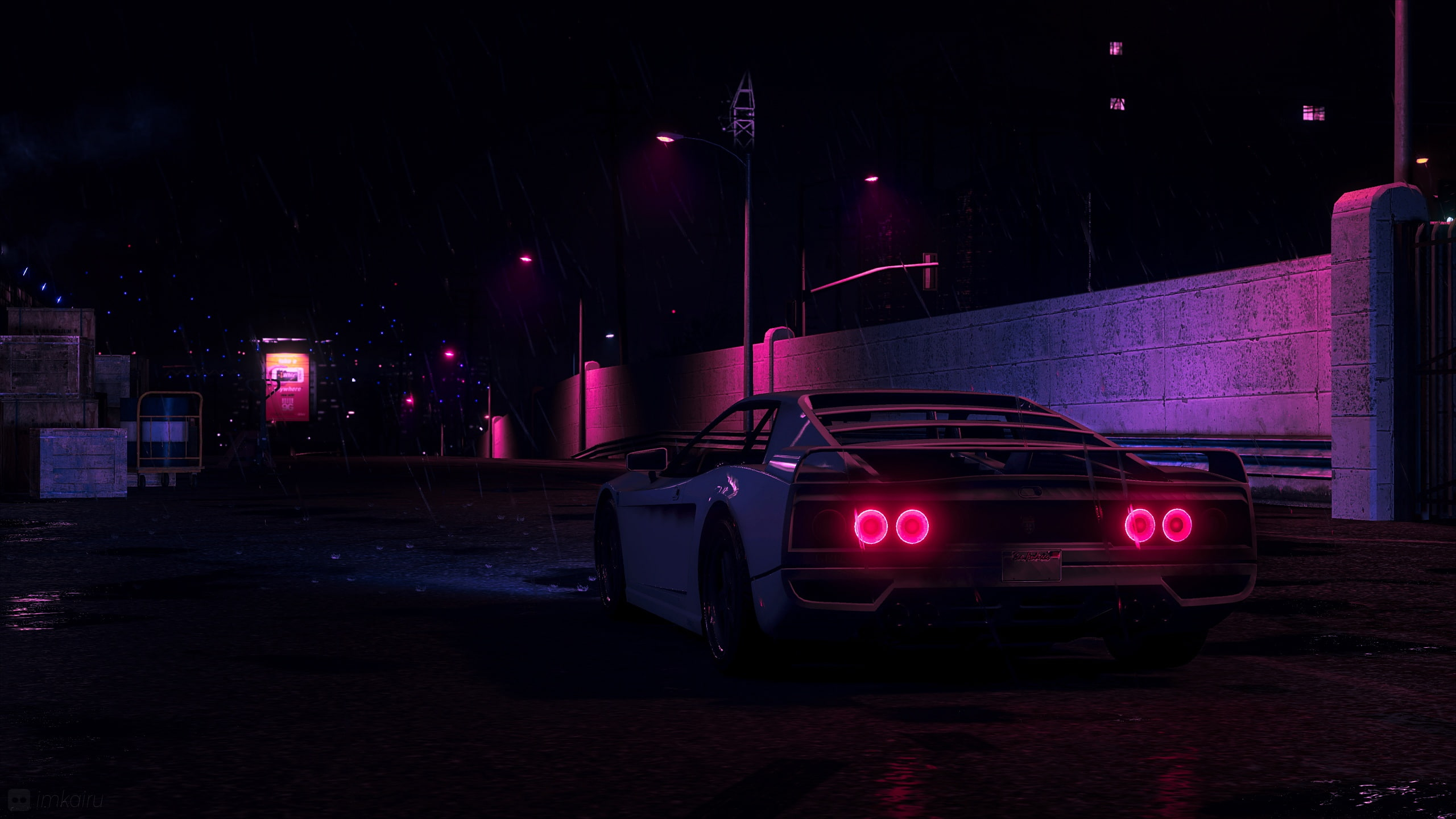 Neon Retrowave Hills Wallpapers