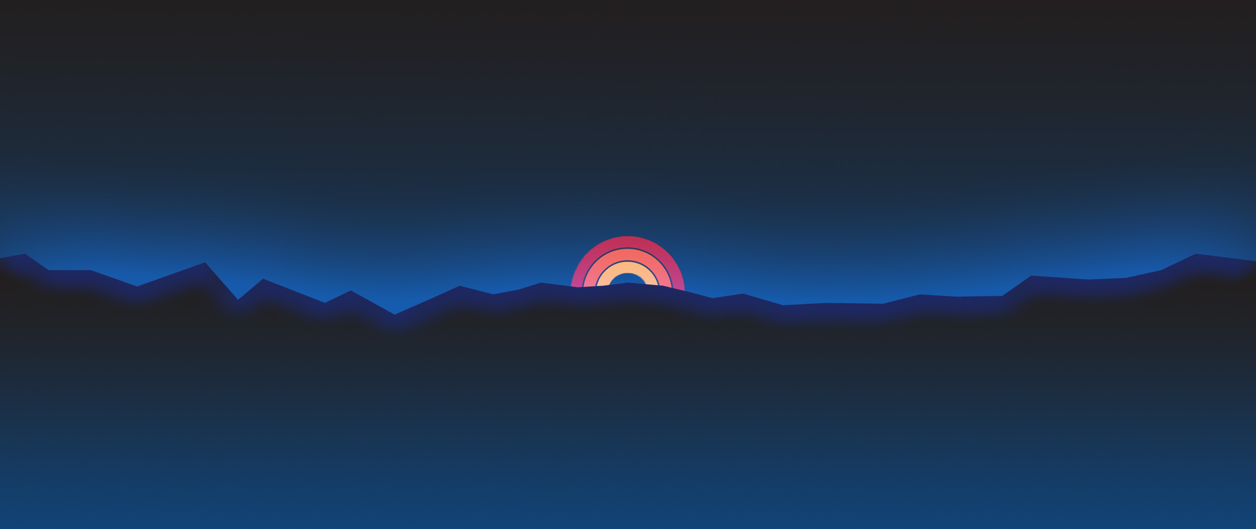 Neon Sunset Rainbow Minimal Retro Style Wallpapers