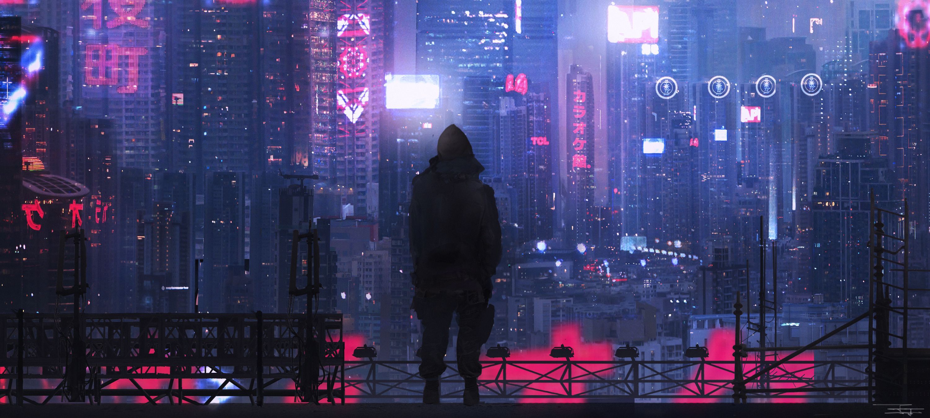 Neon Wave Futuristic City Wallpapers