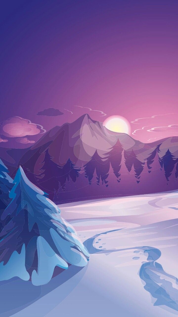 Night Mountains Summer Illustration Wallpapers