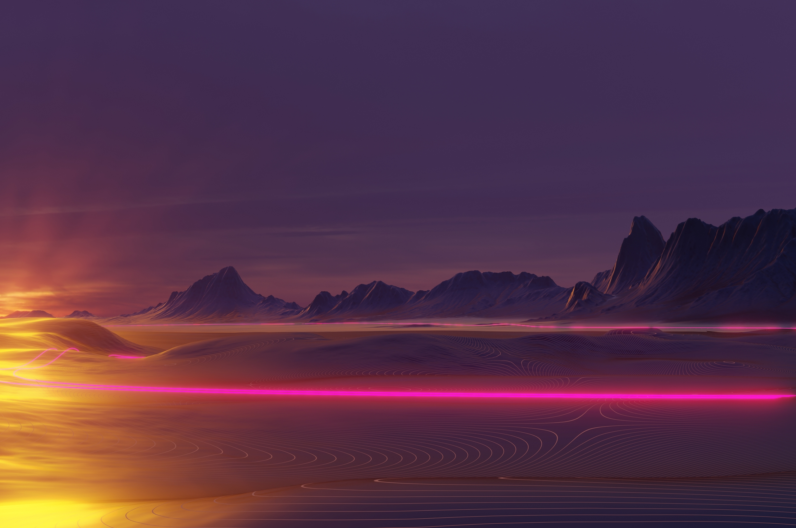 Outrun Pixel Sunset Wallpapers