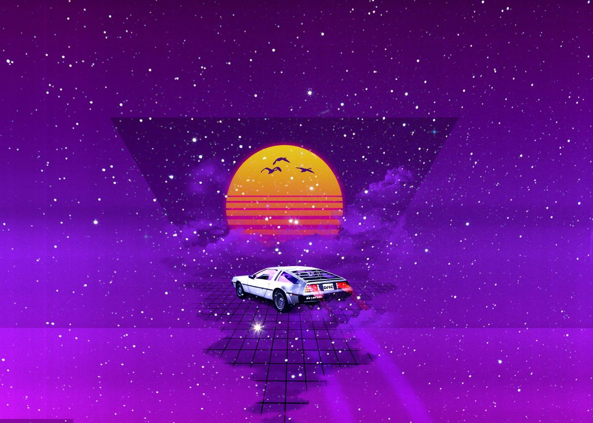 Outrun Pixel Sunset Wallpapers