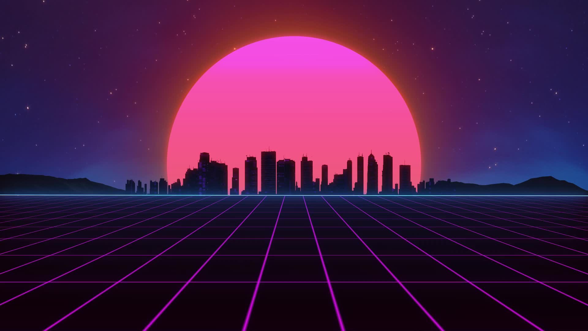 Outrun Pixel Sunset Wallpapers