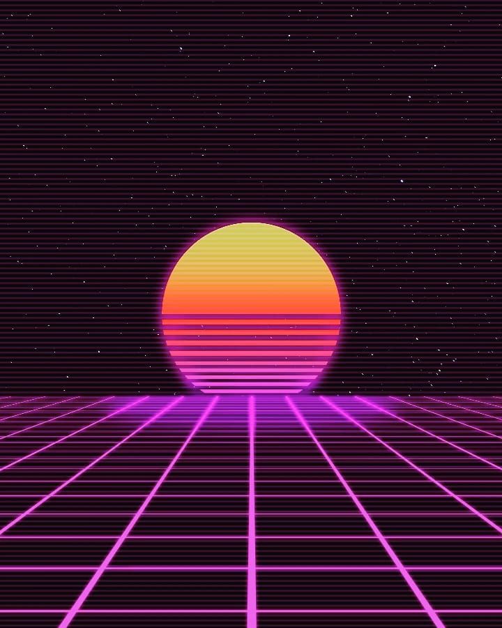 Outrun Pixel Sunset Wallpapers