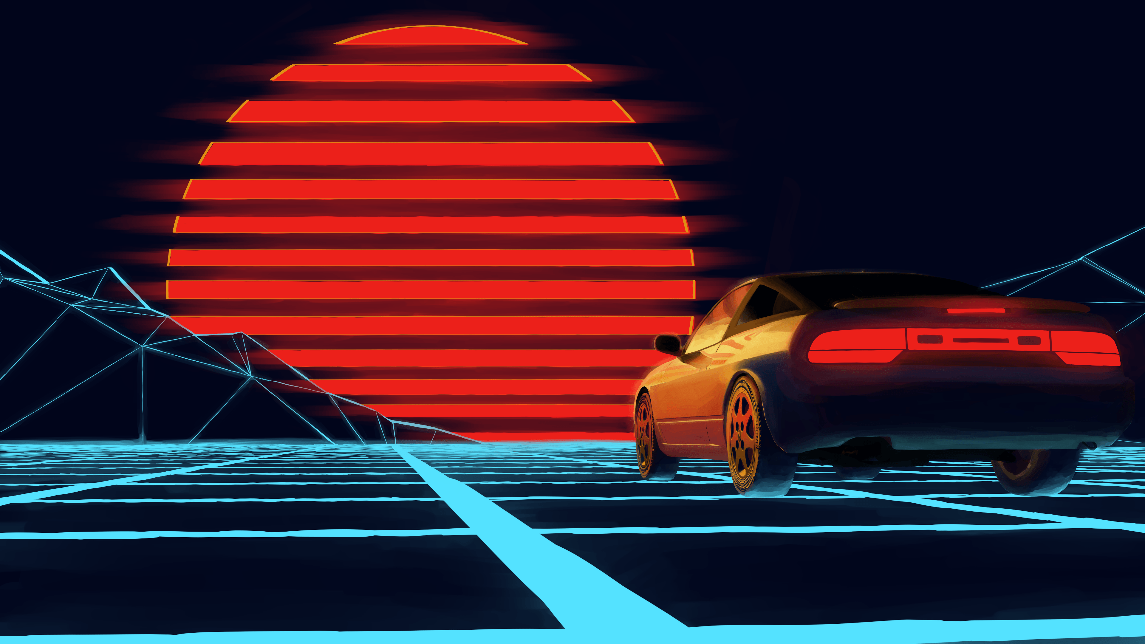 Outrun Sunset 4K Wallpapers