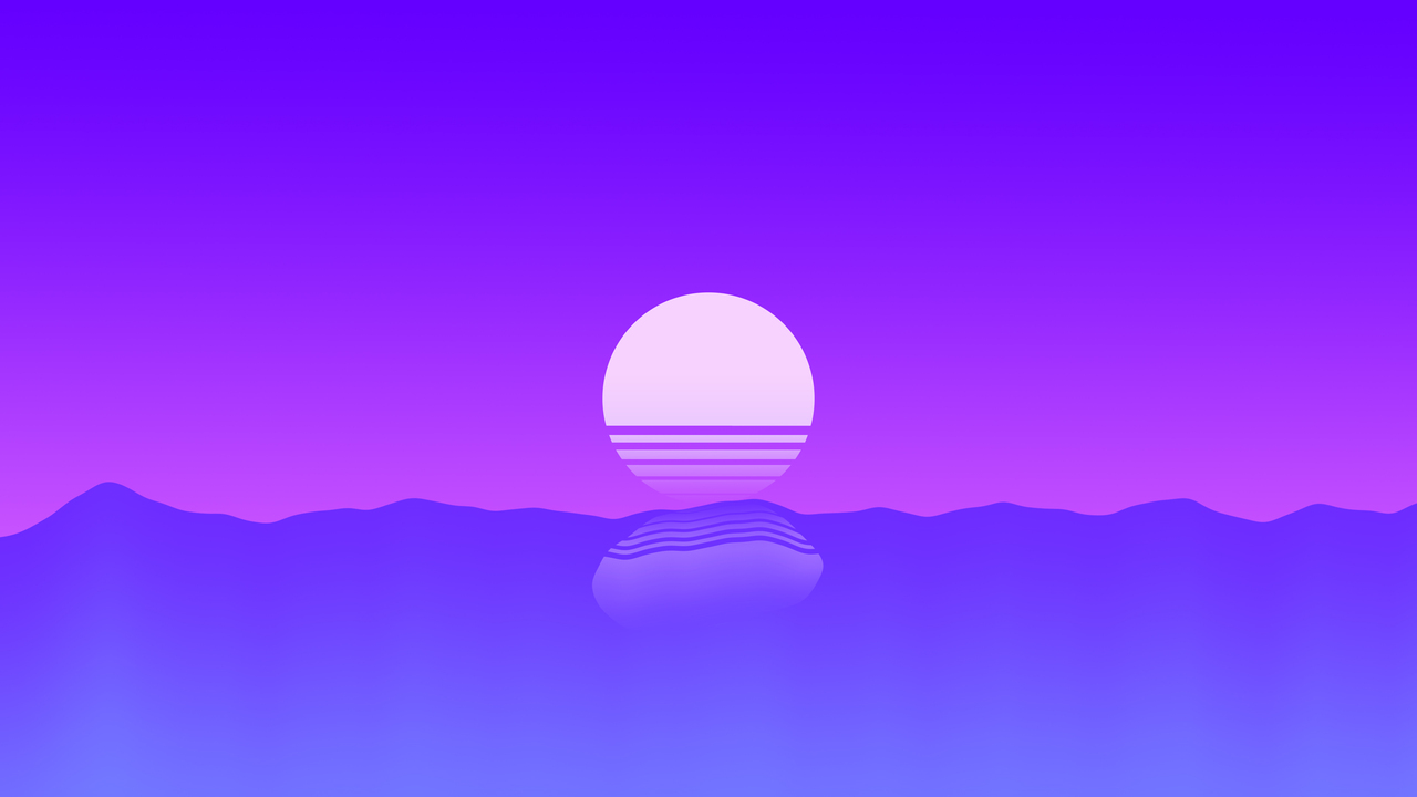 Outrun Sunset At The Ocean Wallpapers