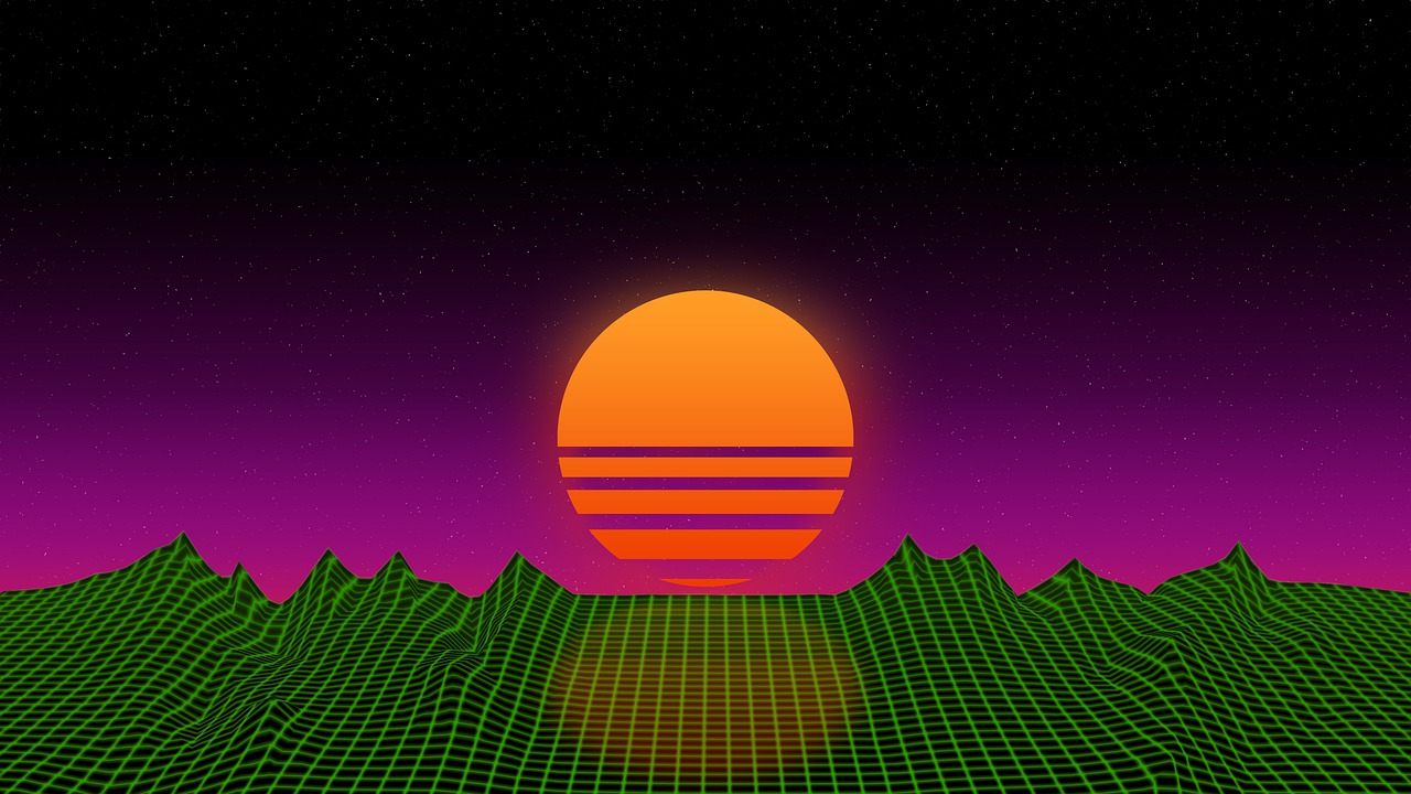 Outrun Sunset At The Ocean Wallpapers