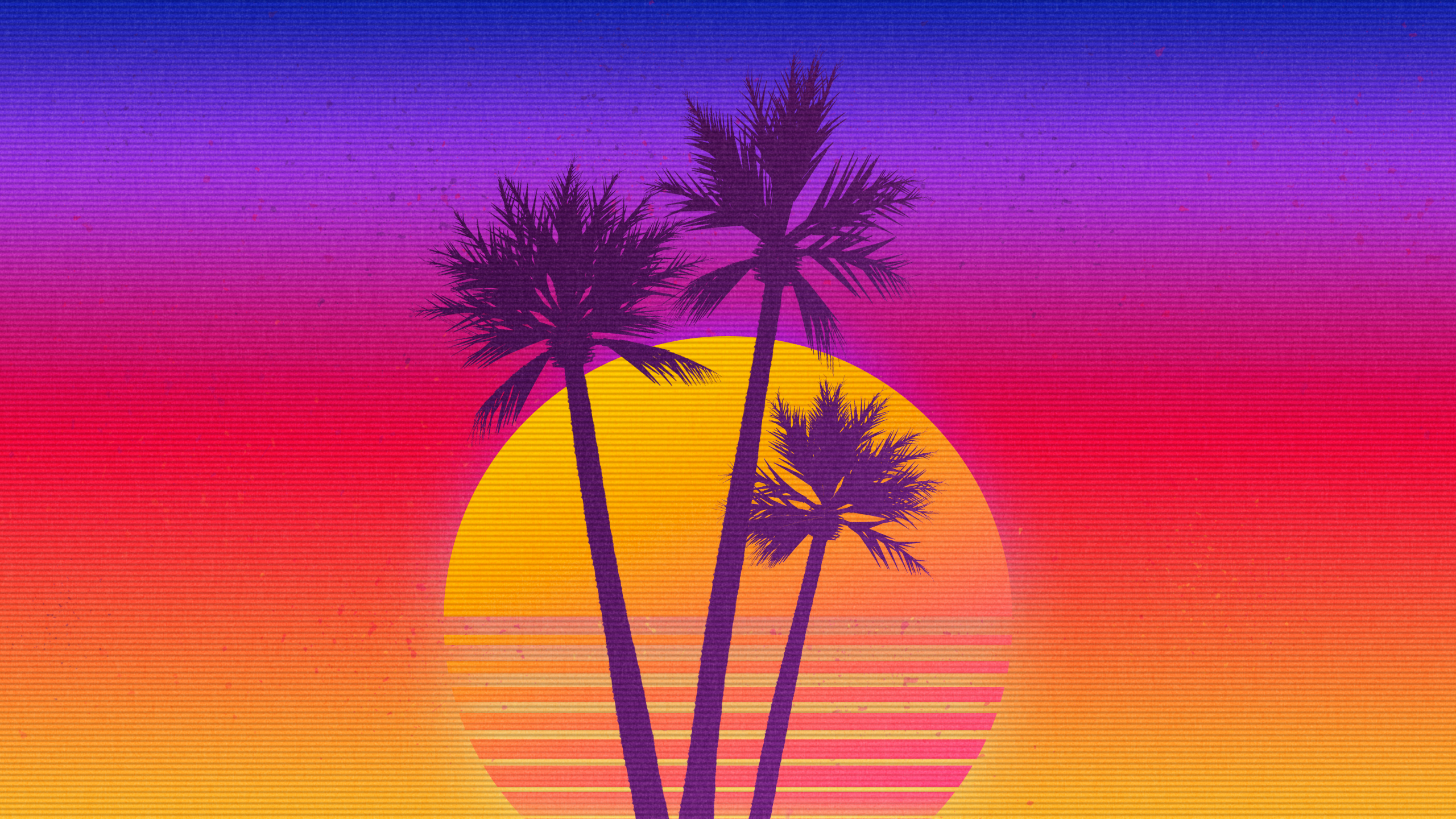 Outrun Sunset At The Ocean Wallpapers