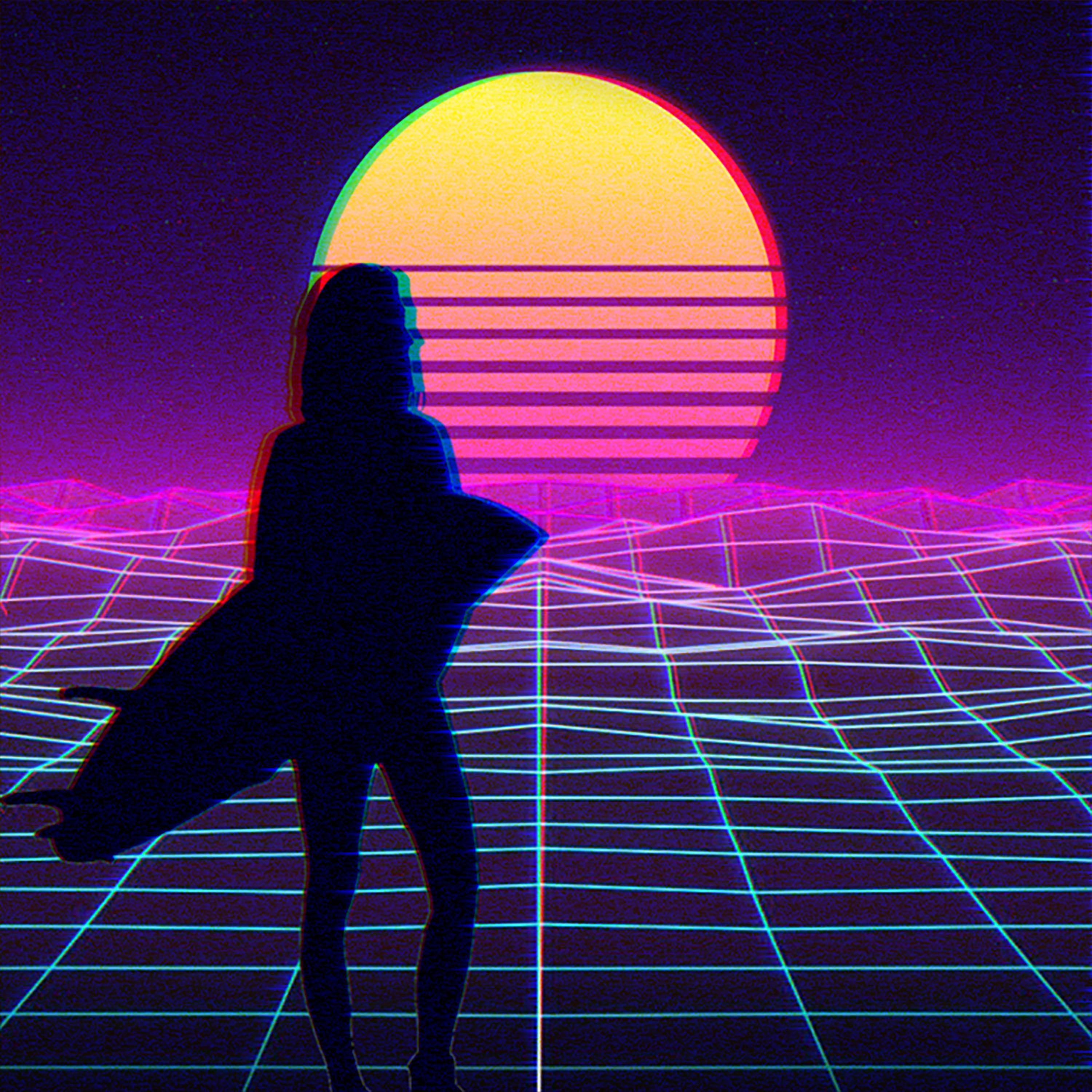 Outrun Sunset At The Ocean Wallpapers