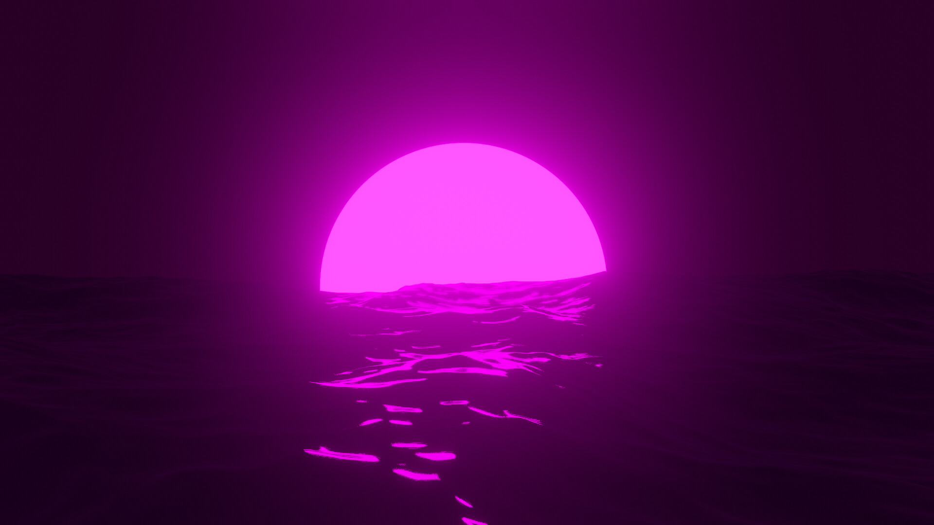 Outrun Sunset At The Ocean Wallpapers