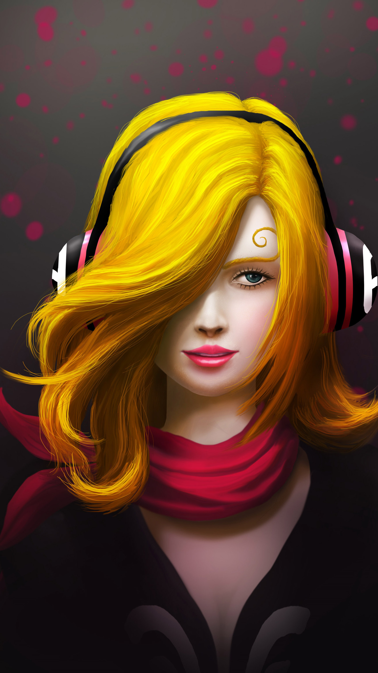 Painting Art Girl Headphones Wallpapers