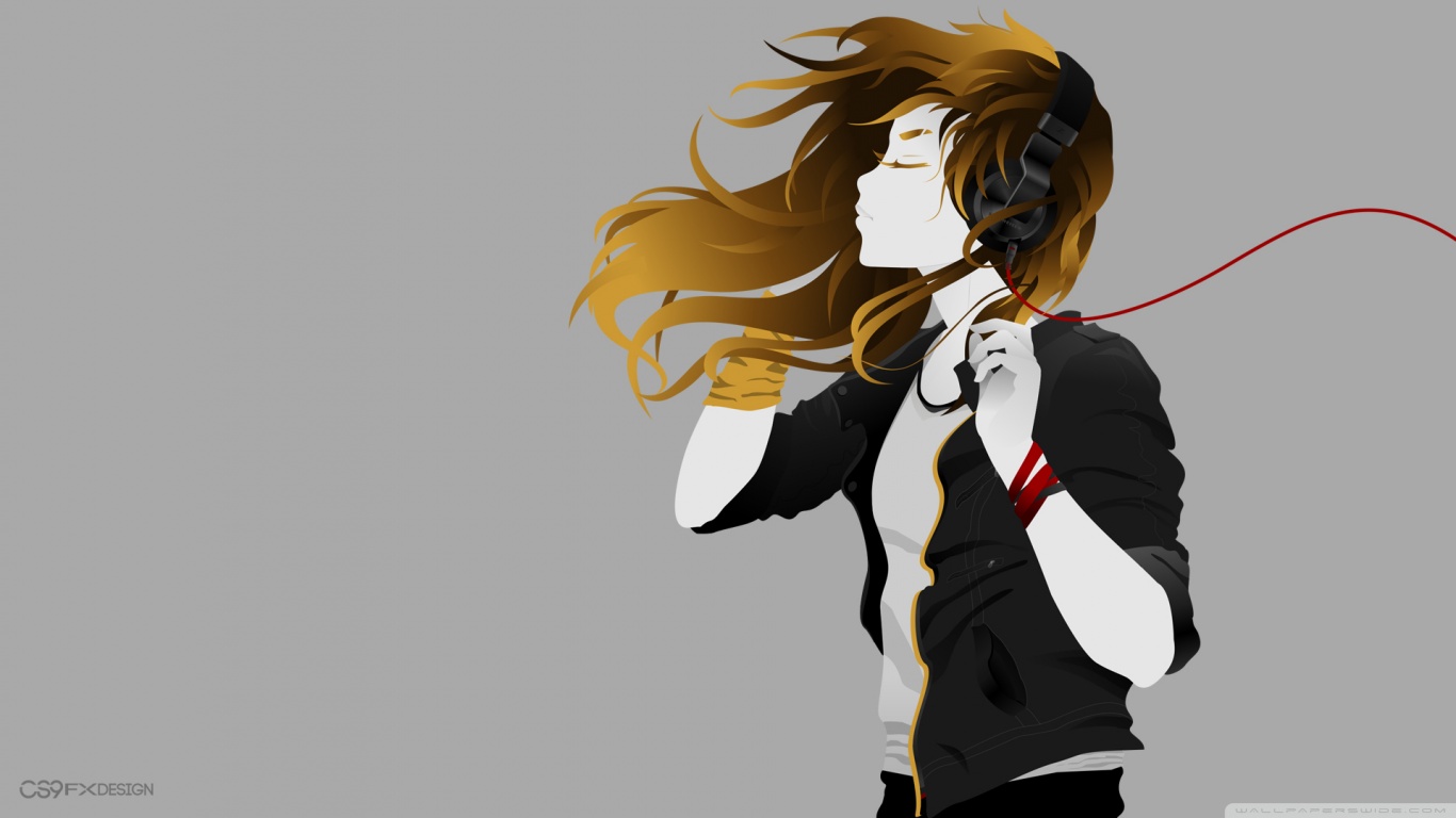 Painting Art Girl Headphones Wallpapers