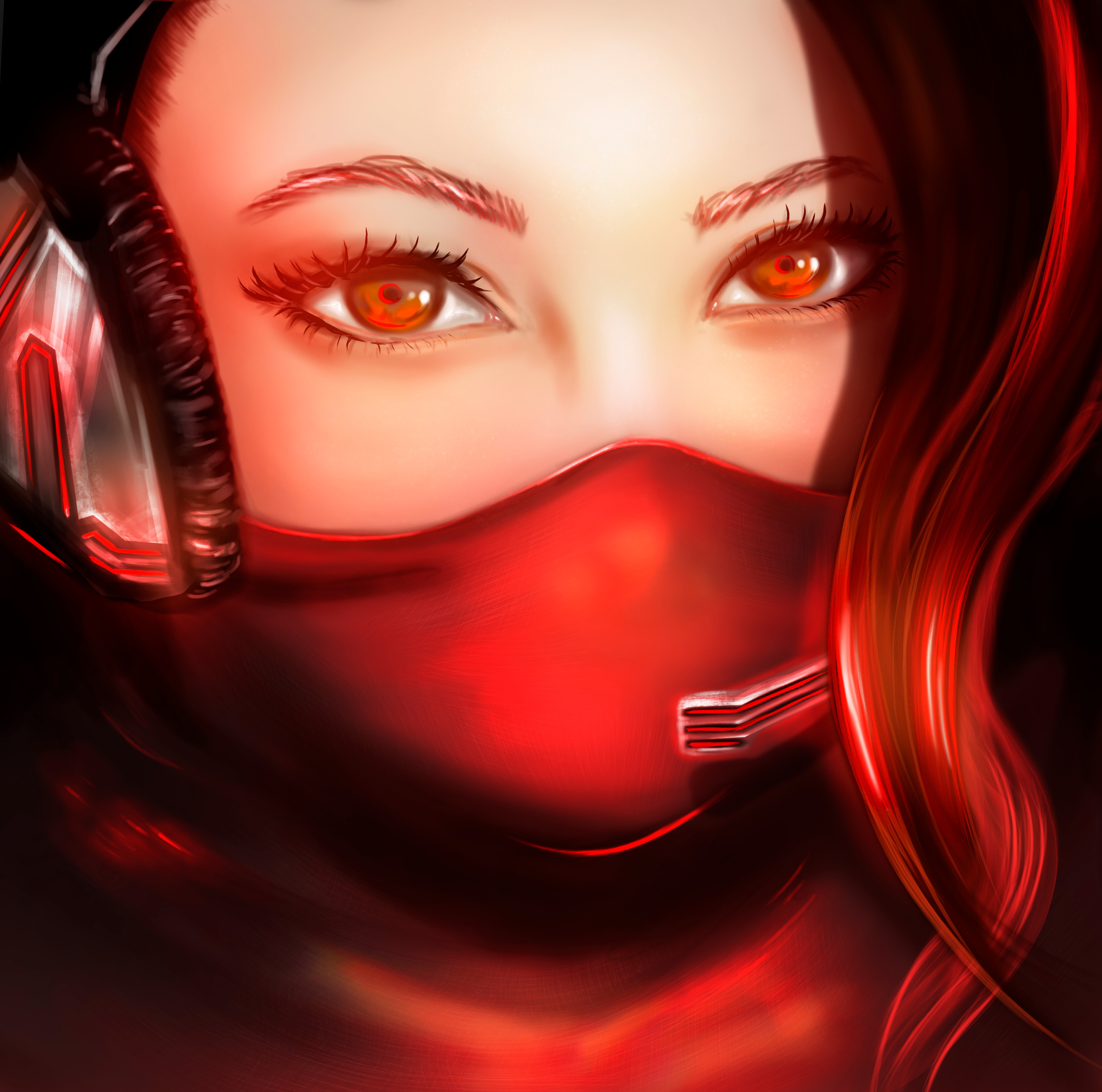 Painting Art Girl Headphones Wallpapers