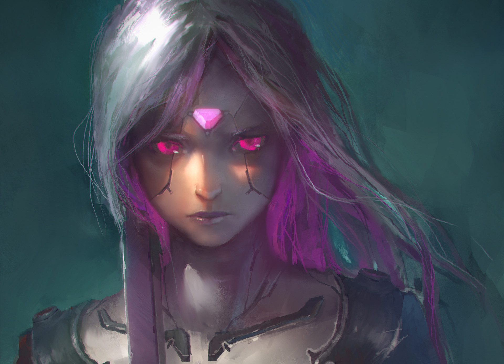 Pink Hair Cyborg Girl Wallpapers