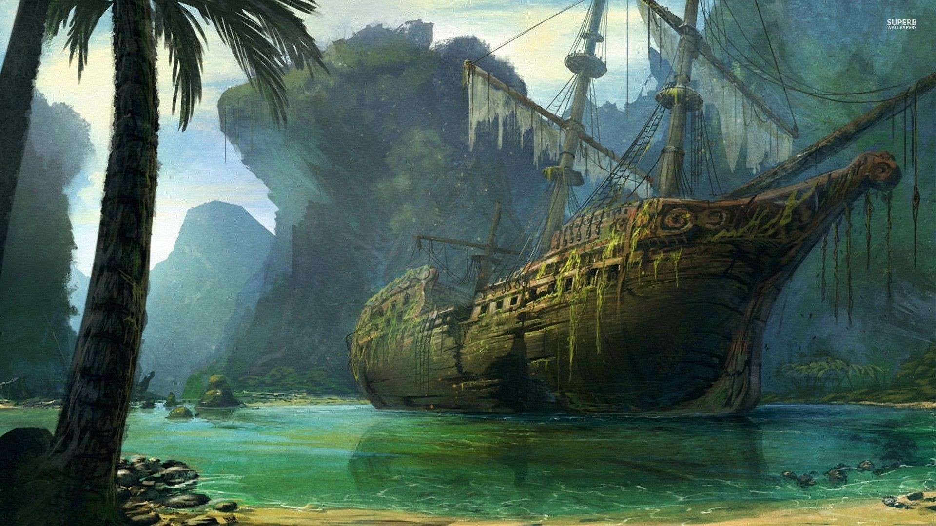 Pirates Of The Caribbean Ship Artwork Wallpapers