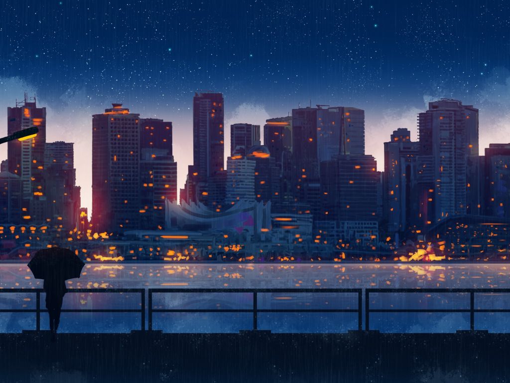 Pixel Art Bridge Night Wallpapers