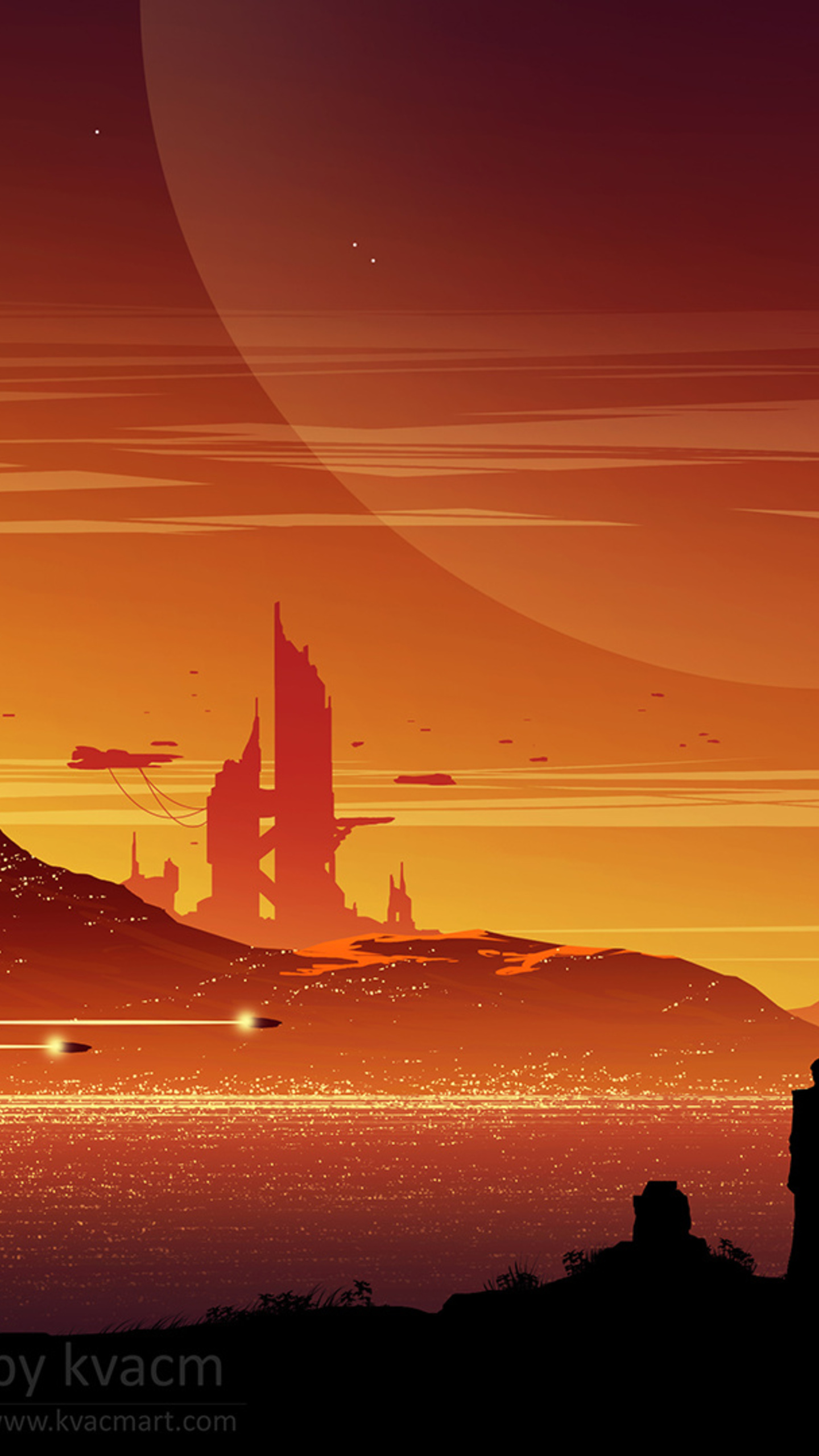 Pixel Sunset Digital Art Wallpapers