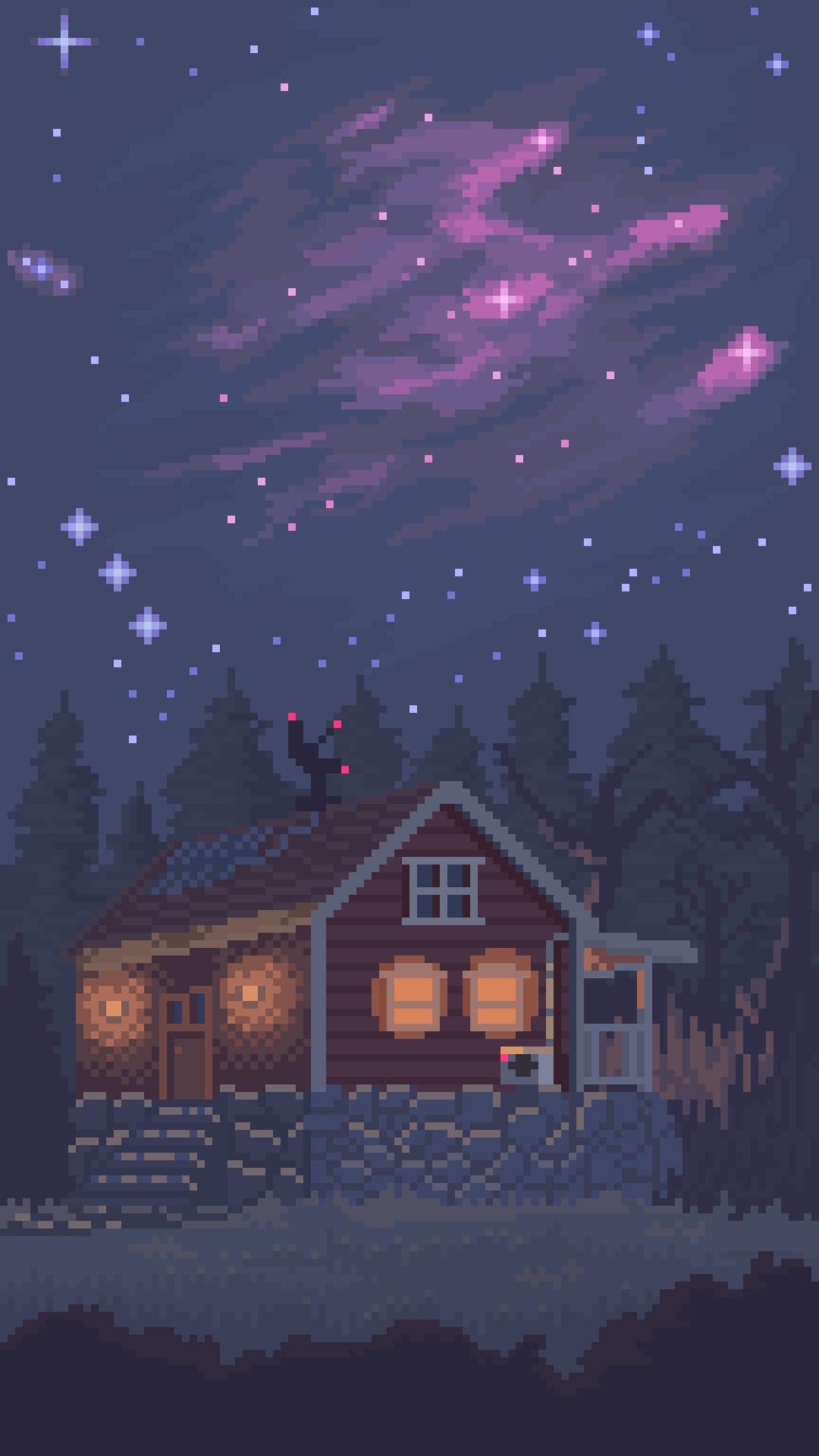 Pixelart Night Landscape Wallpapers