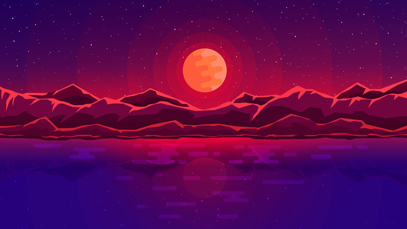 Polygon Lake Sunset Wallpapers