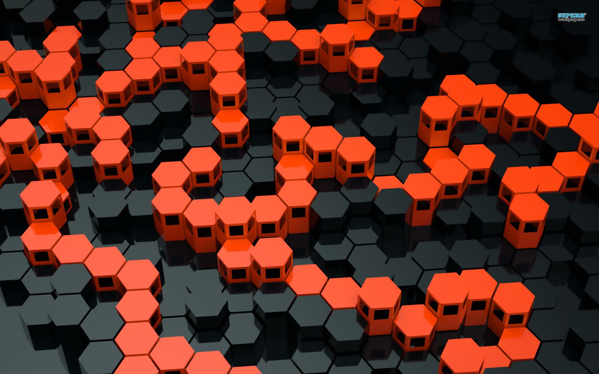 Red Flash Hexagon 4K Wallpapers