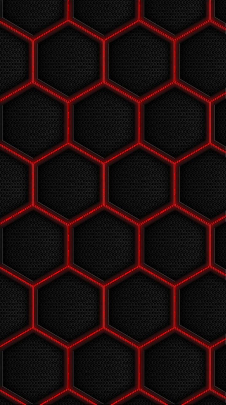 Red Flash Hexagon 4K Wallpapers