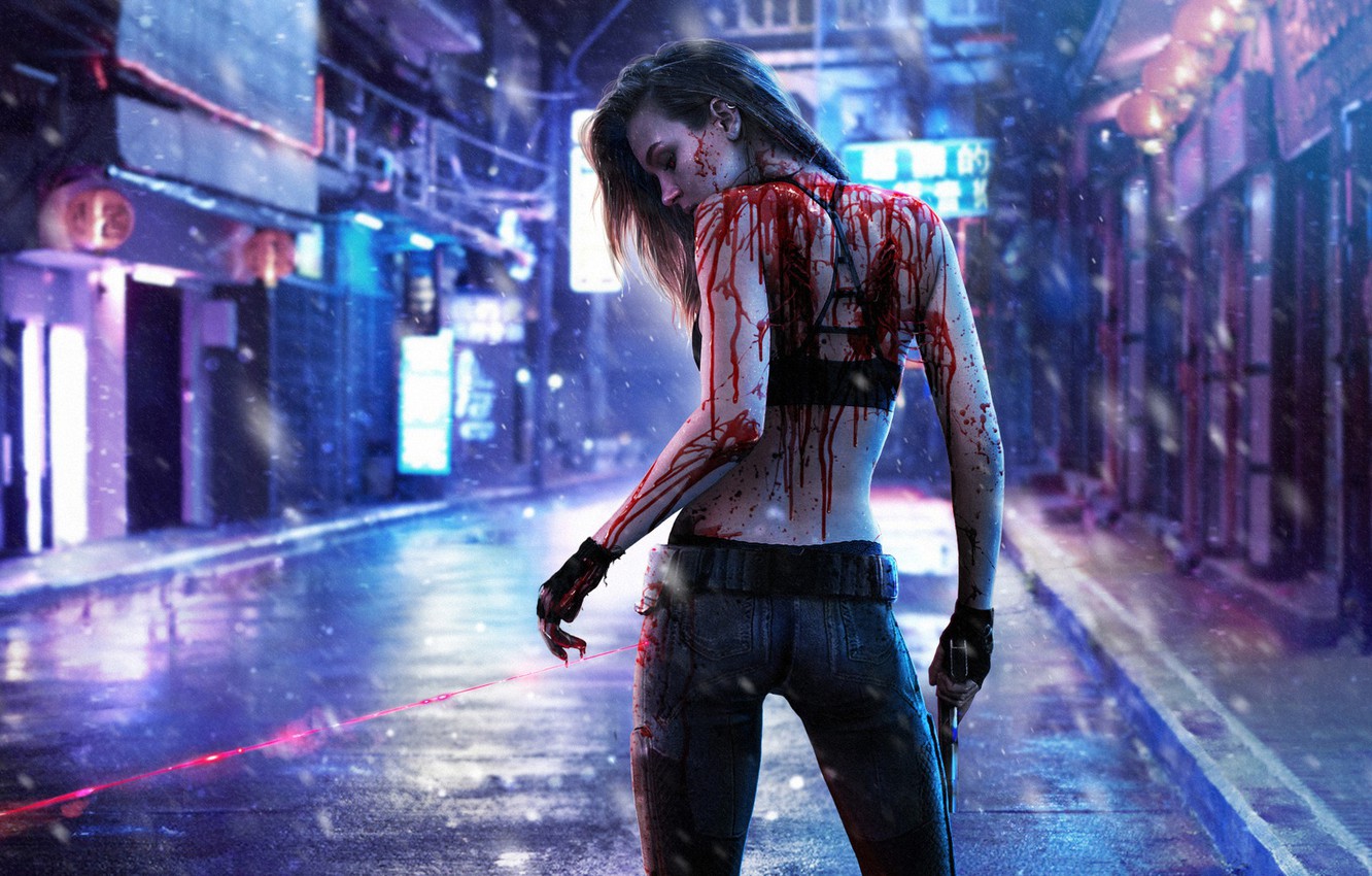 Red Hair Cyberpunk Girl Wallpapers