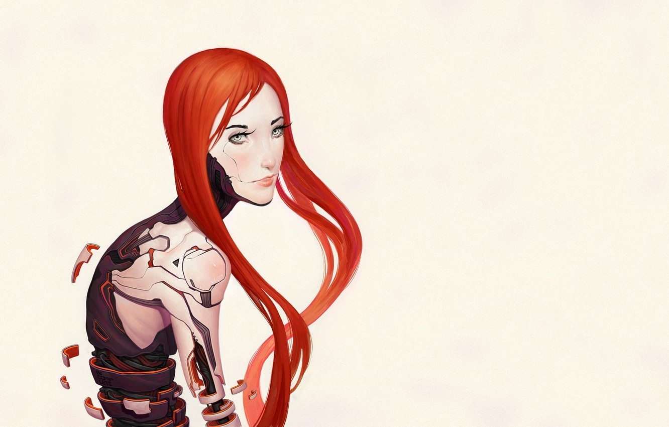 Red Hair Cyberpunk Girl Wallpapers