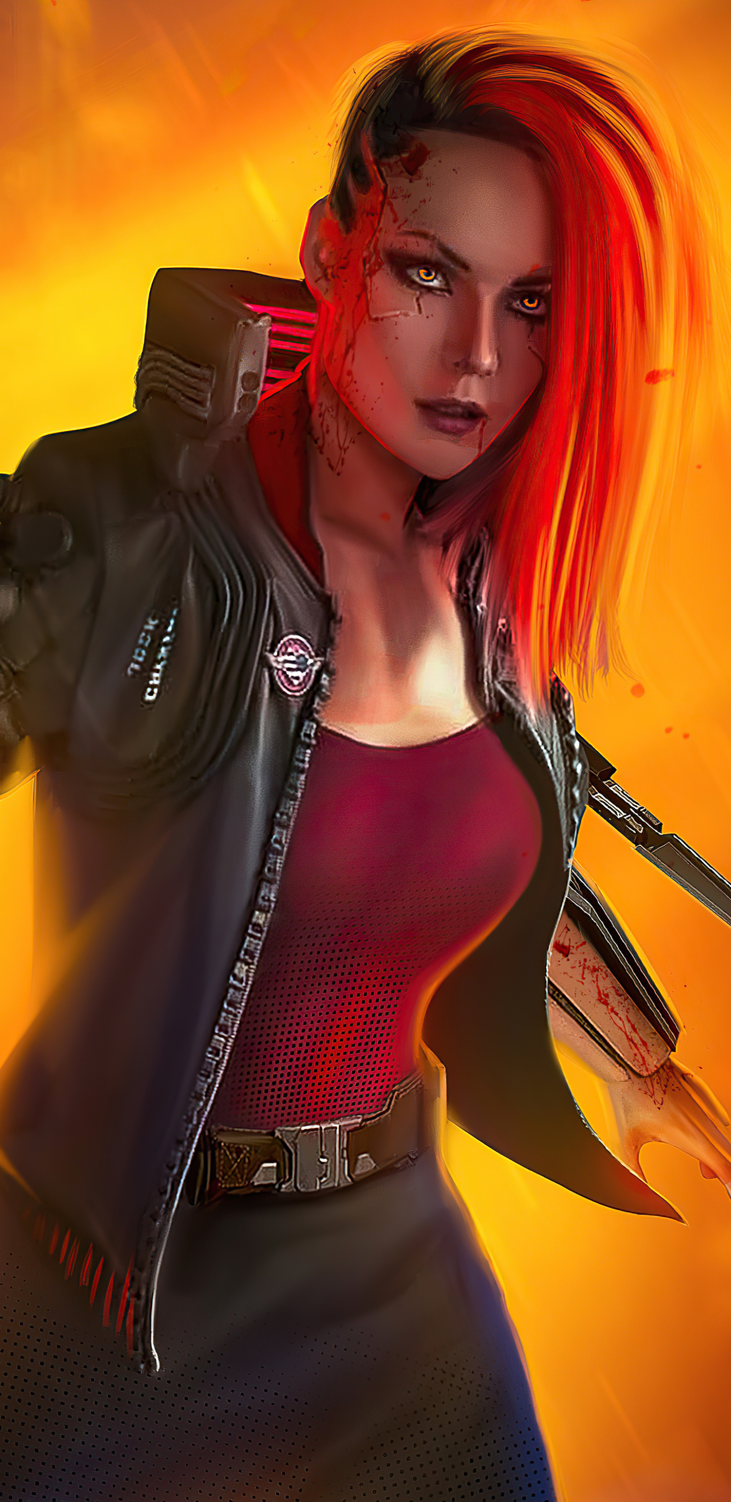 Red Hair Cyberpunk Girl Wallpapers