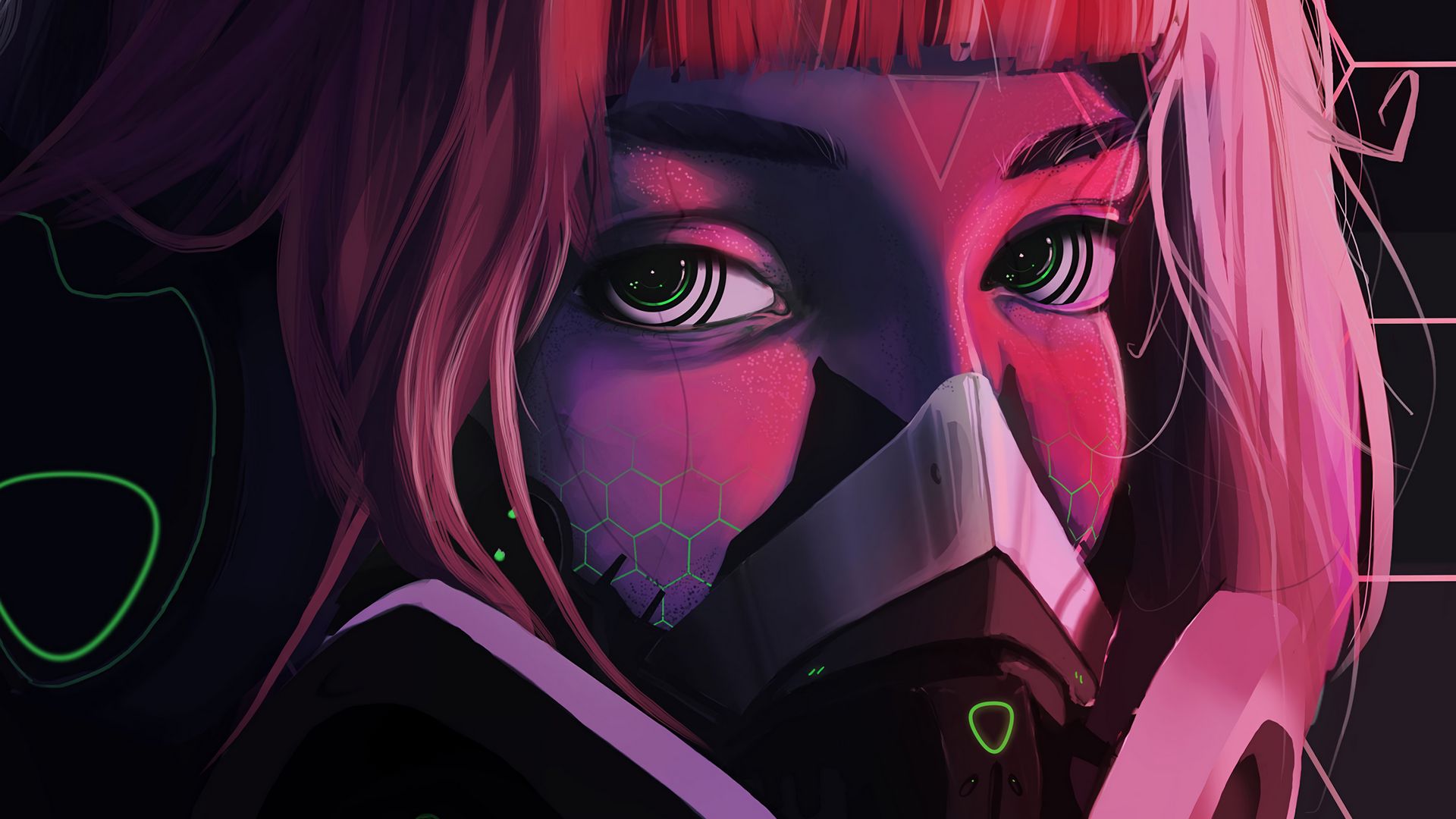 Red Hair Cyberpunk Girl Wallpapers