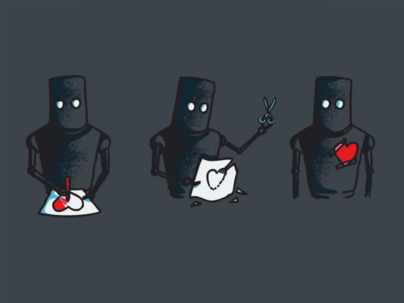 Robot Toy And Hearts With Lights Wallpapers