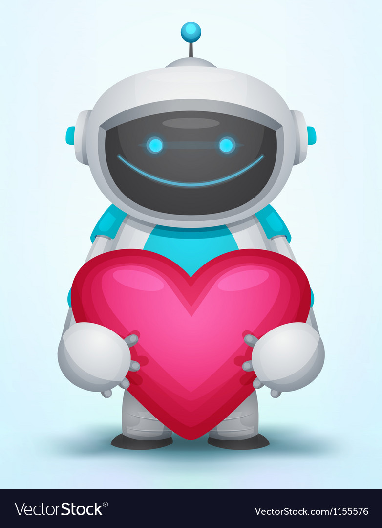 Robot Toy And Hearts With Lights Wallpapers