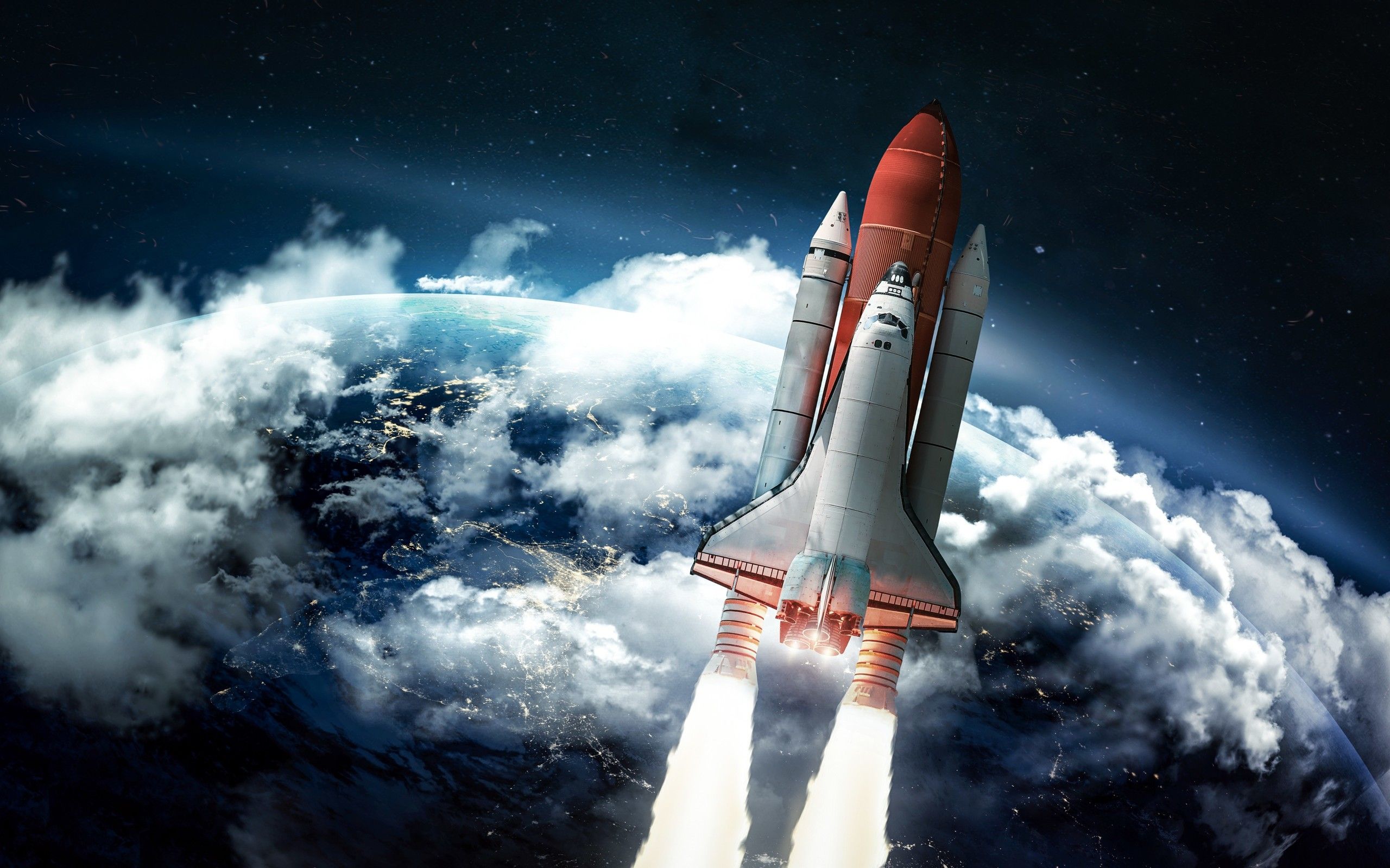 Rocket Flying Over Mountains Wallpapers