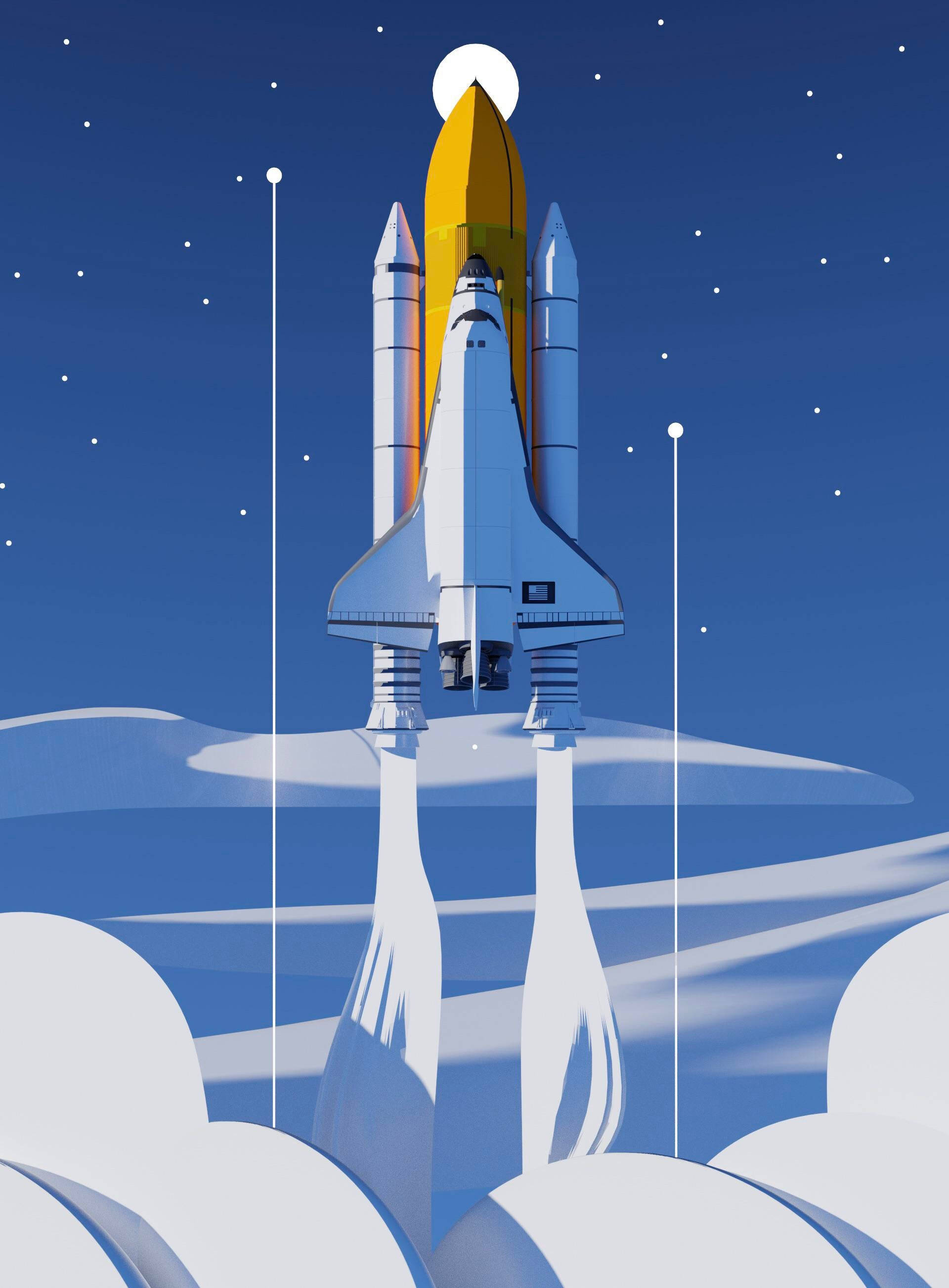 Rocketship Illustration Wallpapers