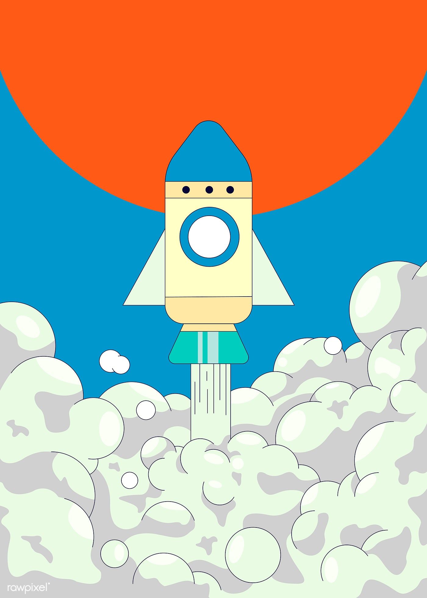 Rocketship Illustration Wallpapers