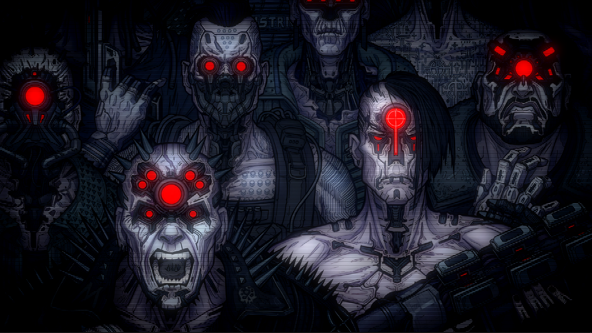 Scary Cyberpunk Warrior Illustration Wallpapers
