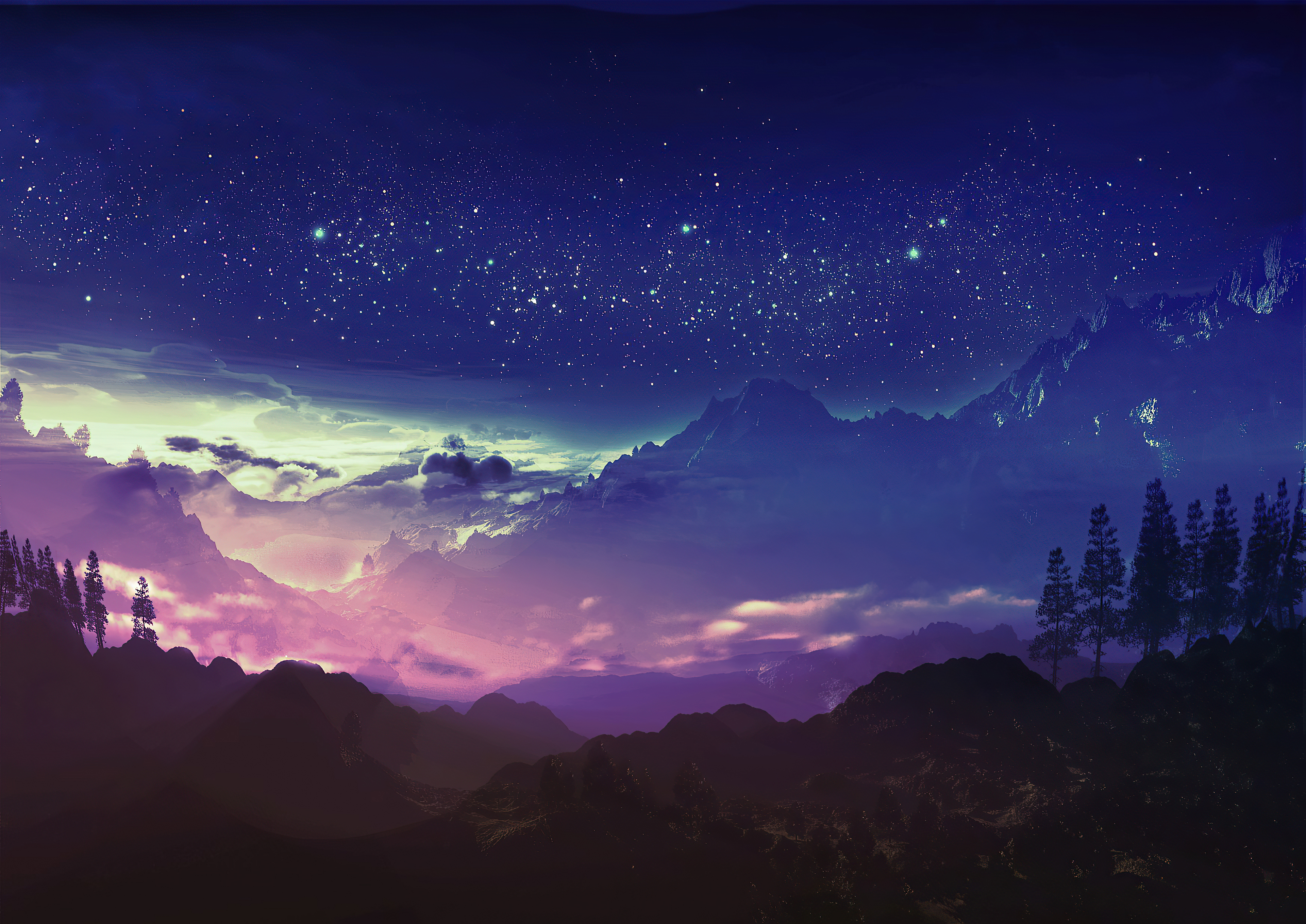 Scenery Night Digital Art Wallpapers