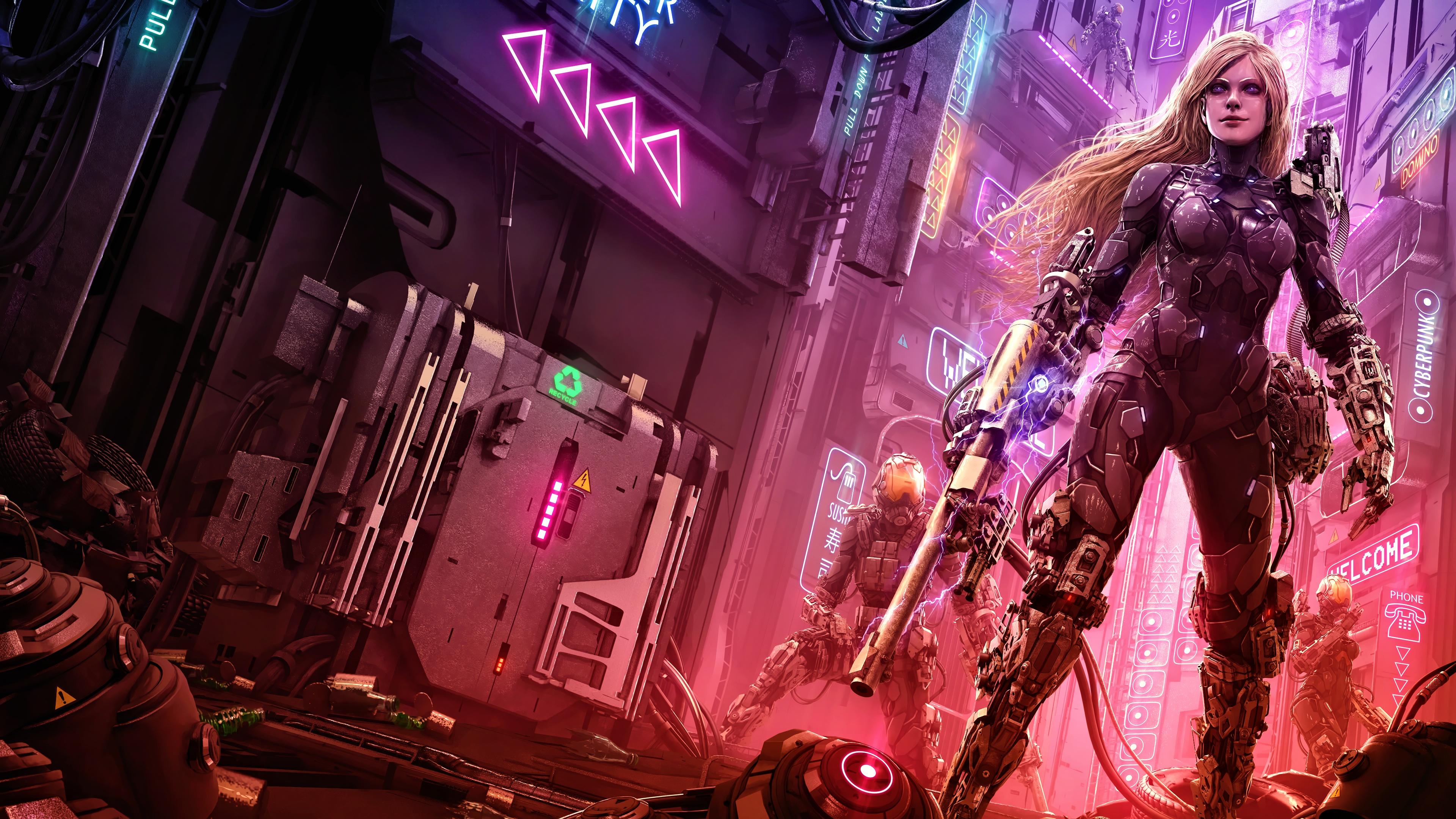 Scifi Cyberpunk Woman Warrior Wallpapers