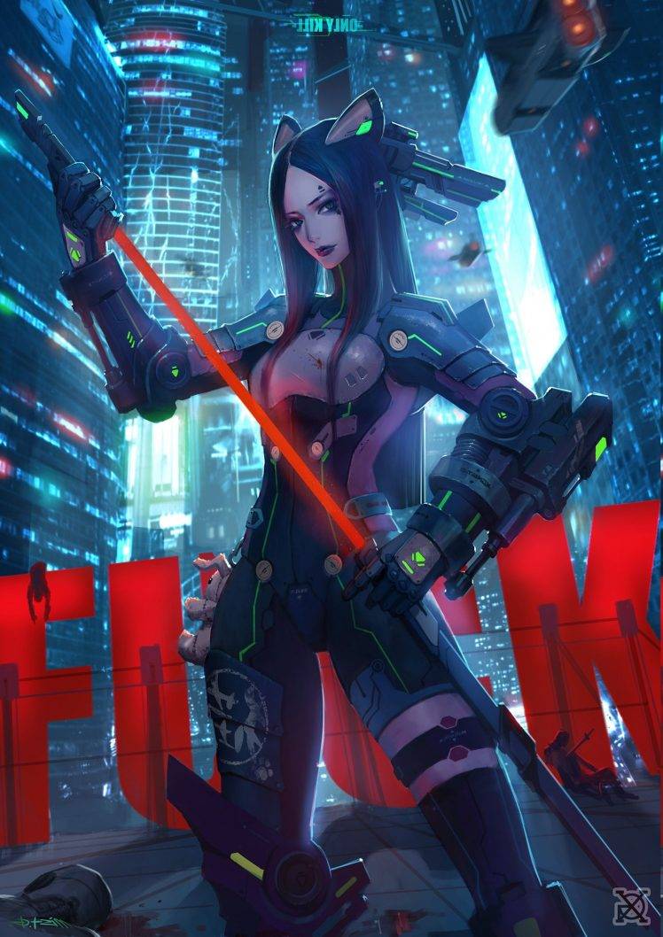 Scifi Cyberpunk Woman Warrior Wallpapers