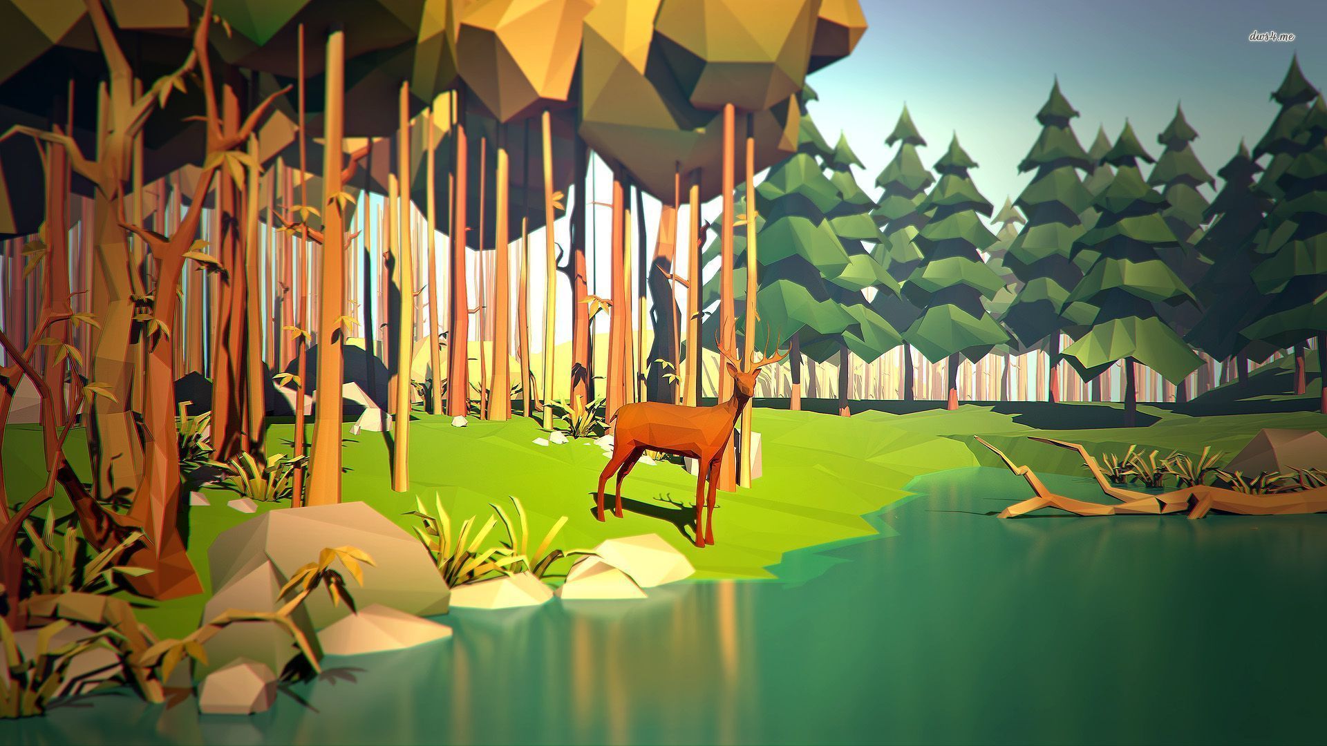 Serenity In Low Poly Wallpapers