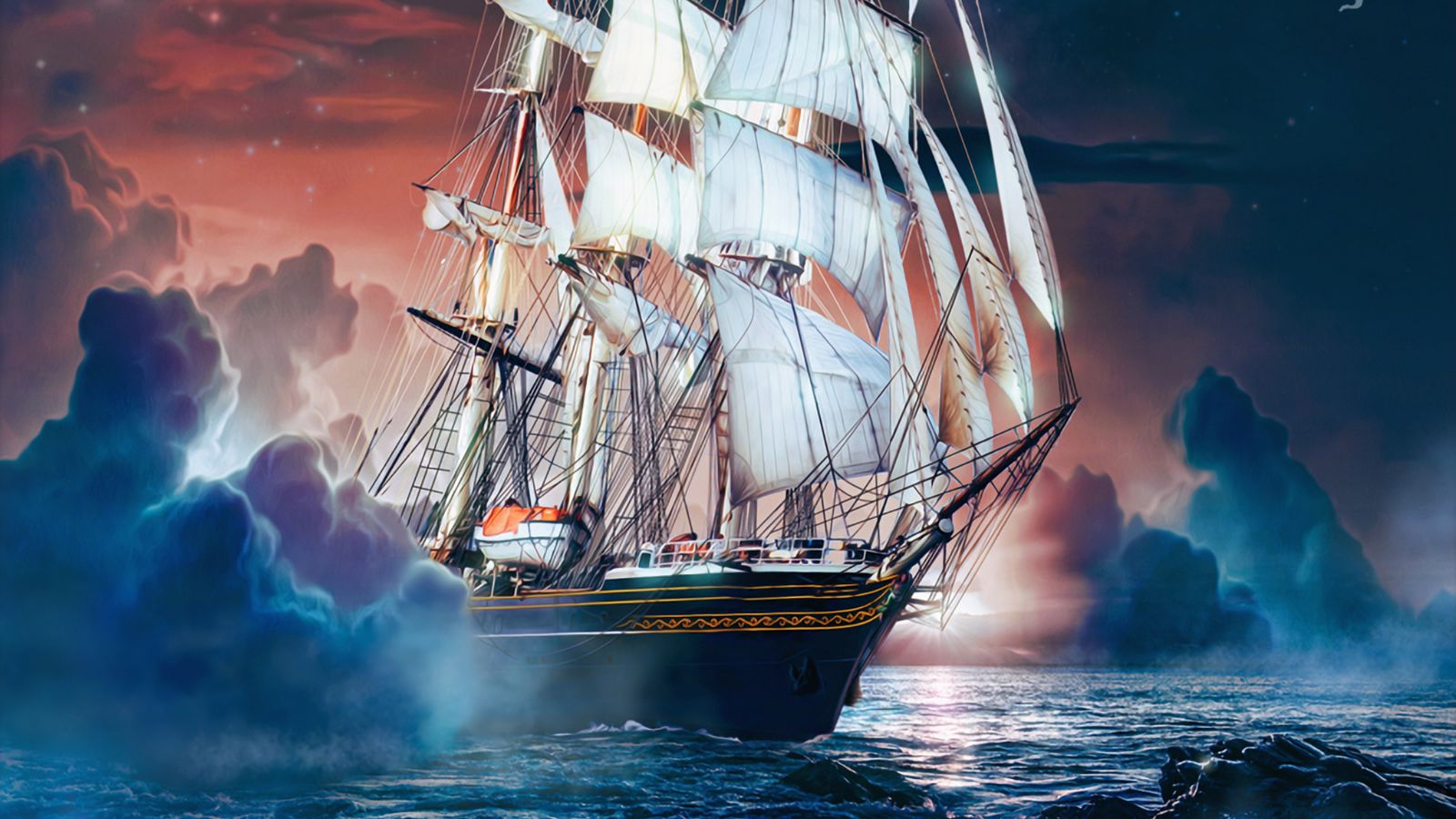 Ship On The Ocean Artistic Wallpapers